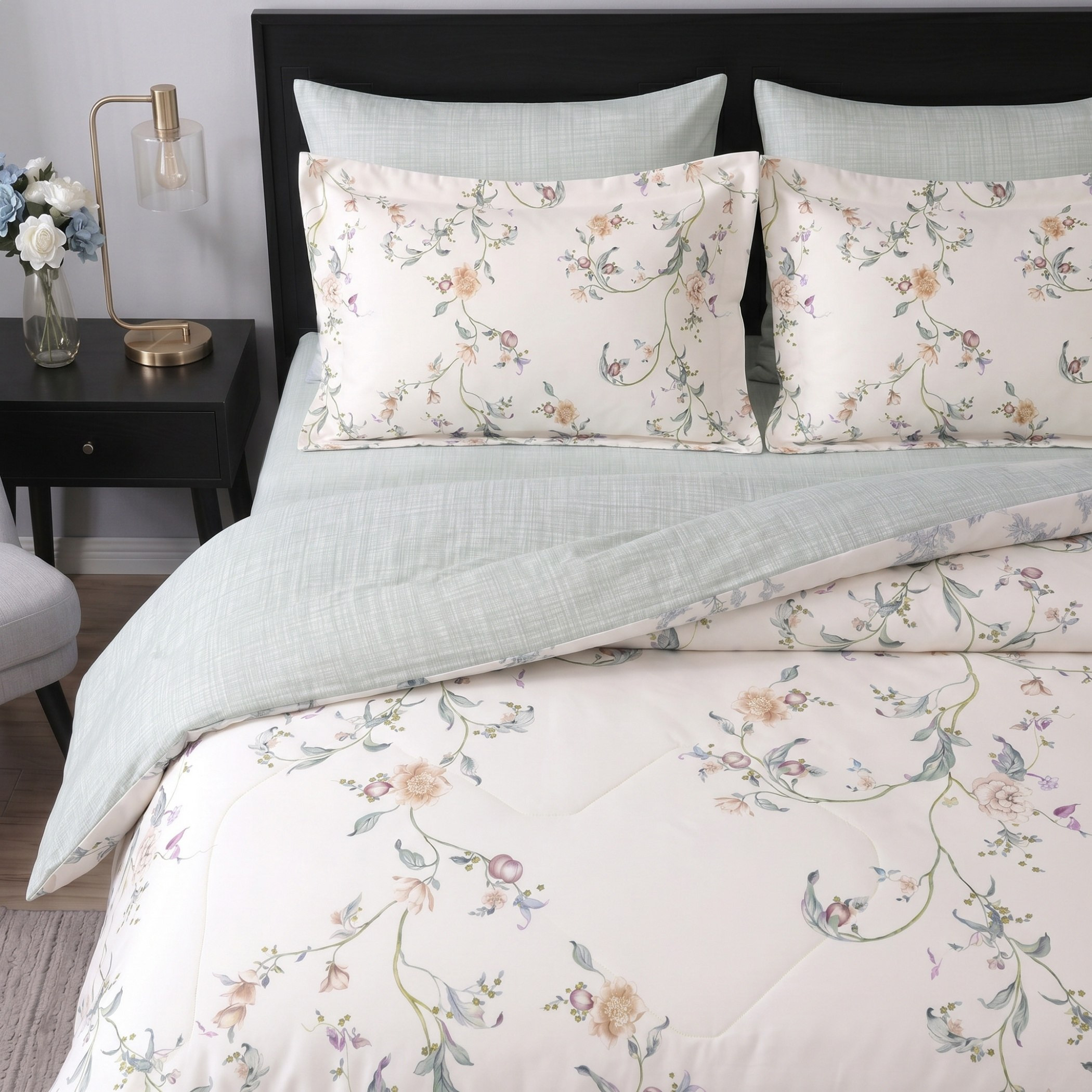 Hampton Floral 6-Piece Printed BIAB Super King Comforter Set - 240x260 cm-hbxhomeware-hbxbedroom-image-4