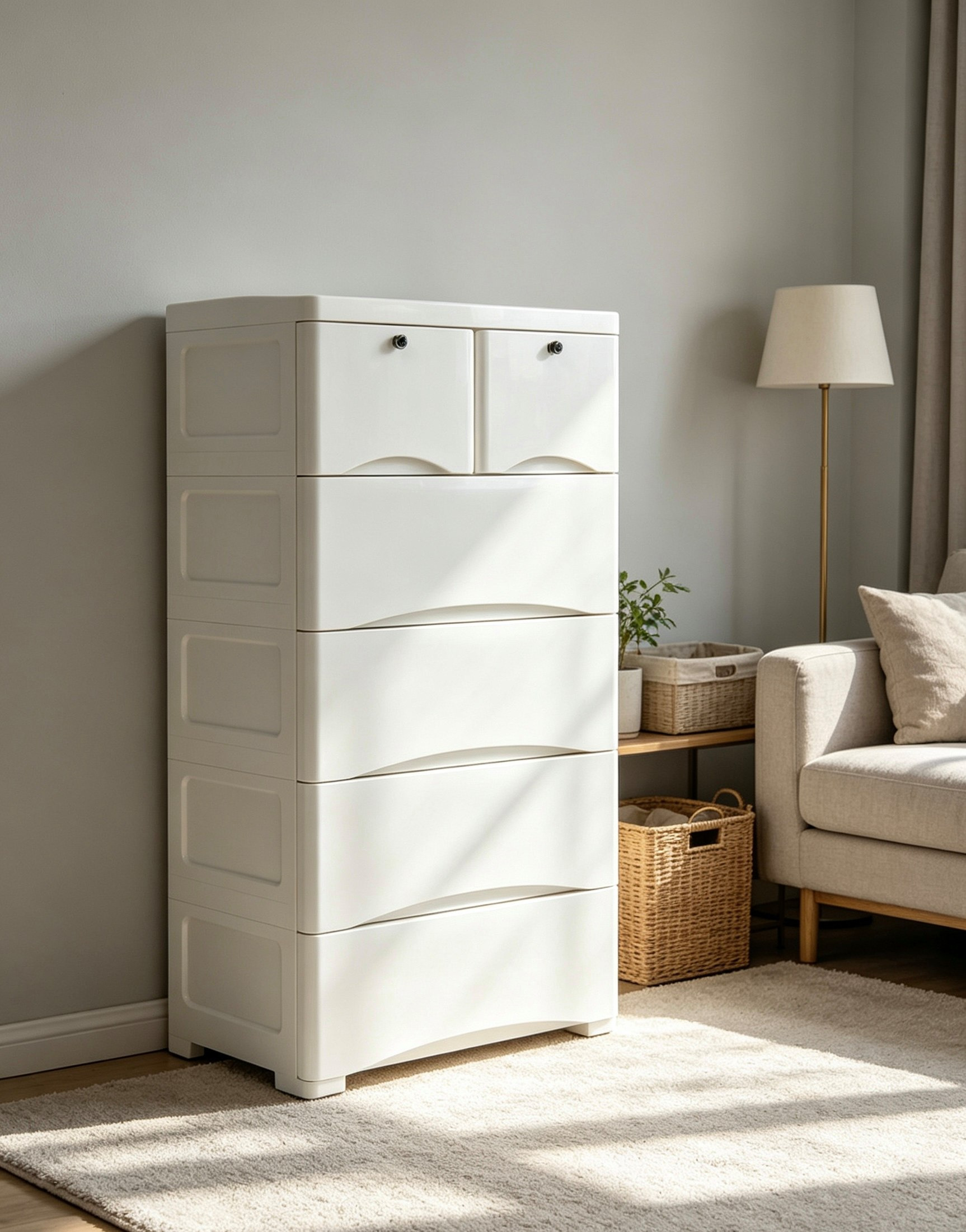 Juana 5-Tier Storage Drawer - 60x35x104 cm-hbxdecorandfurnishings-homeaccessories-storage-image-1