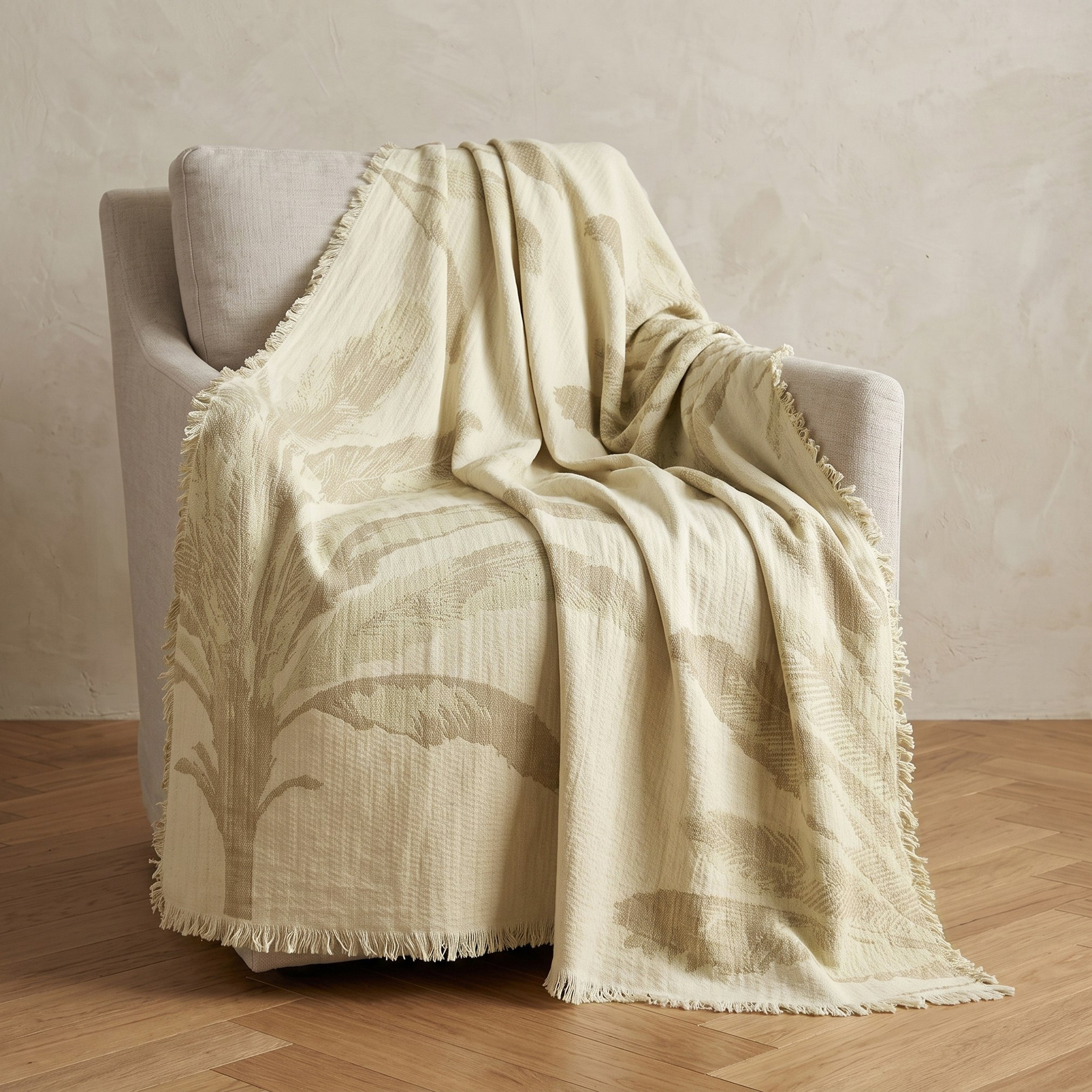 Palm Gauze Jacquard Throw - 130x170 cm-PROMO_HB_SA_ALRHAJI_09092026-image-1