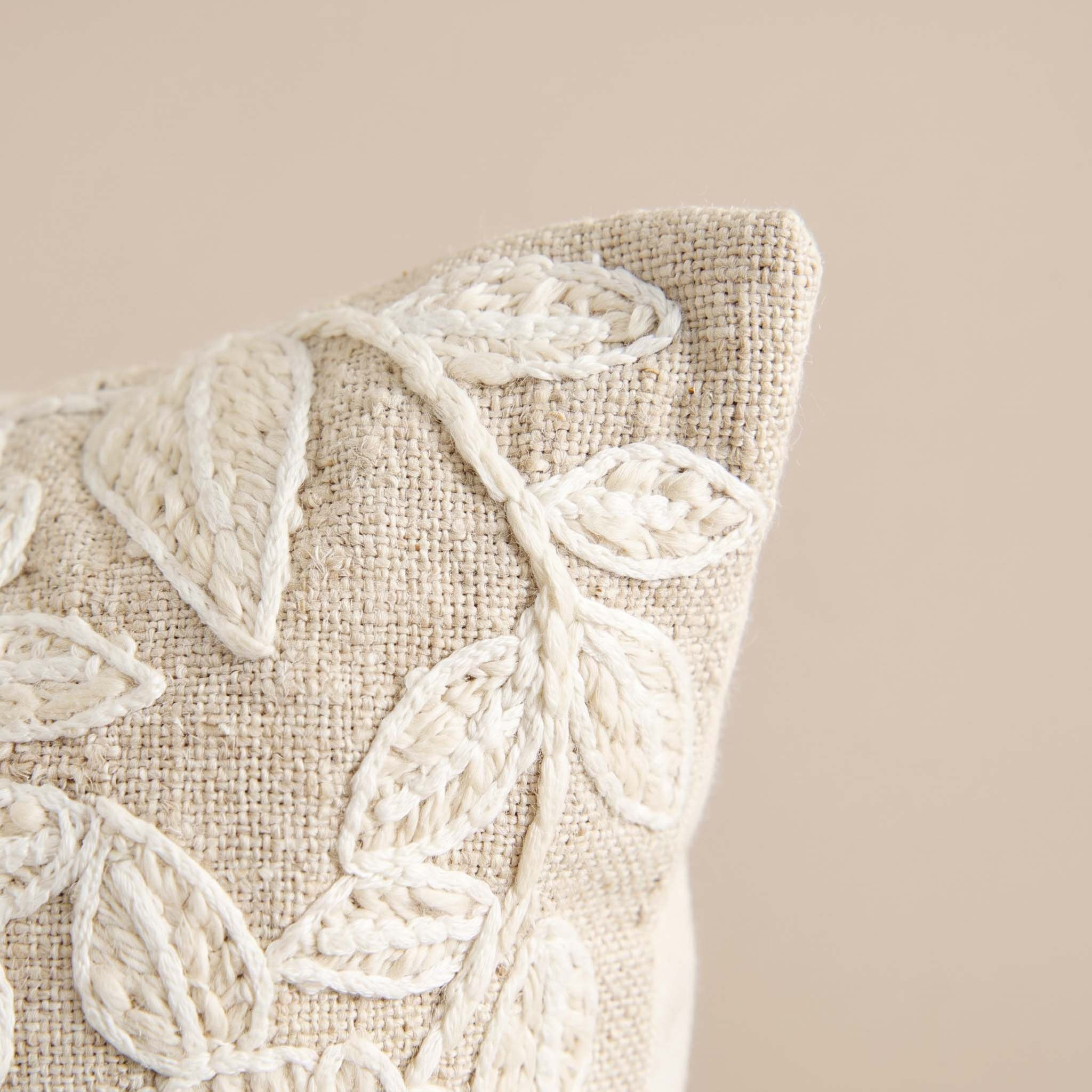 Thea Floral Embroidered Filled Cushion - 50x50 cm-hbxlivingroom-furnishings-cushionsandcovers-filledcushions-image-3