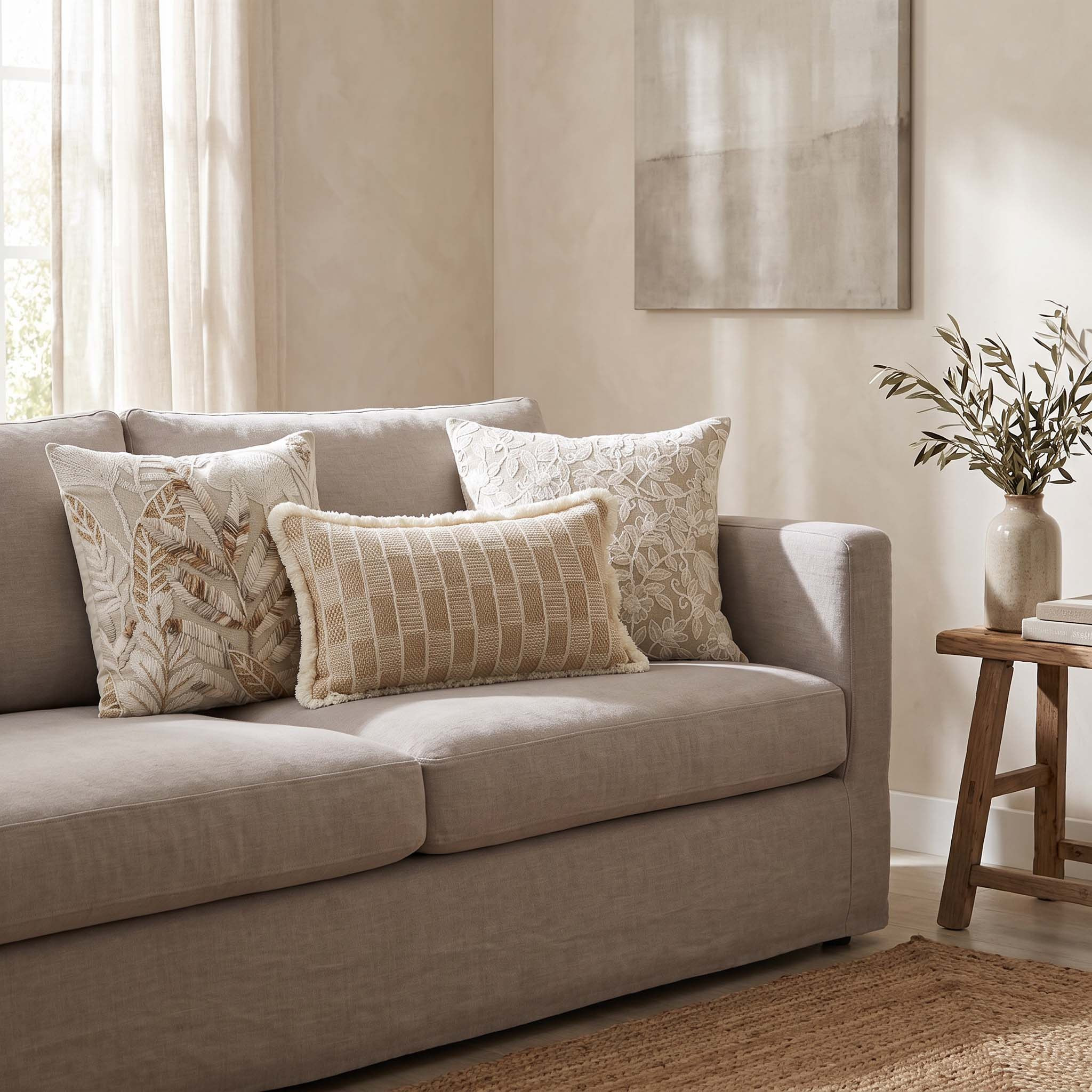 Thea Check Velvet Filled Cushion - 35x60 cm-hbxlivingroom-furnishings-cushionsandcovers-filledcushions-image-4