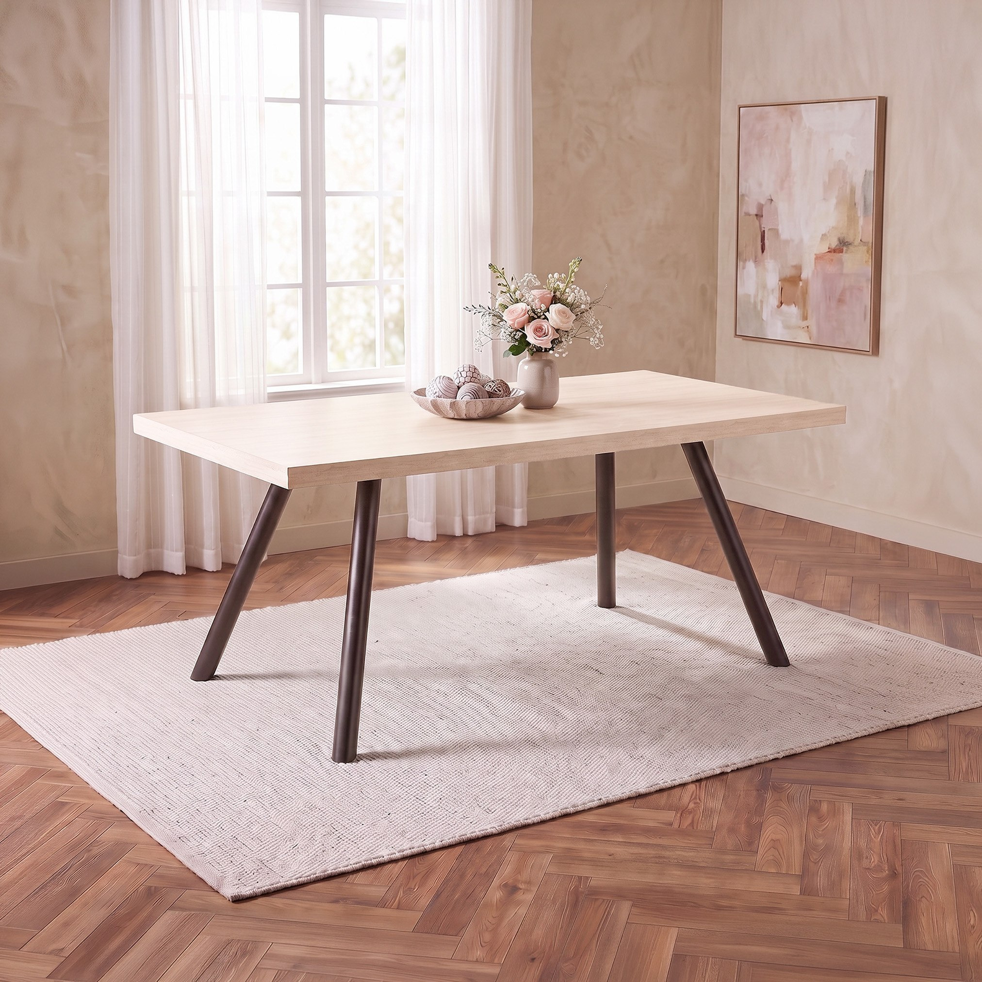 Movo-Cathy Lia 6-Seater Dining Table-hbxdiningroom-diningtablesandsets-diningtables-sixseater-image-1