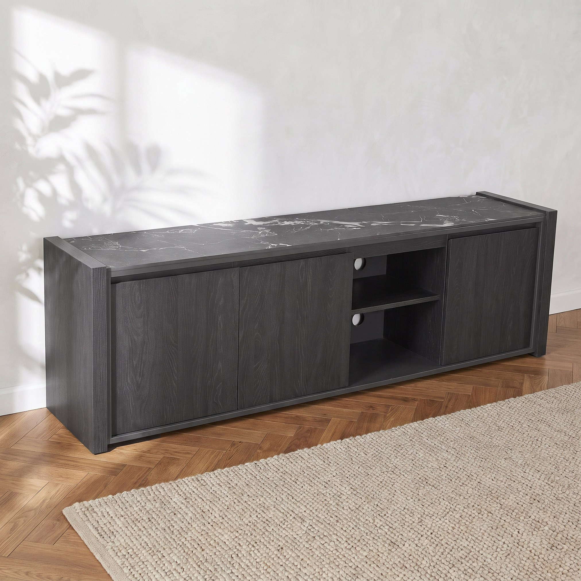 وحدة تلفزيون 1.8 متر بسطح حجر ملبد للتلفزيونات حتى 75 بوصة من ليونور-hbxlivingroom-mediaunitsandstorage-tvunits-image-2