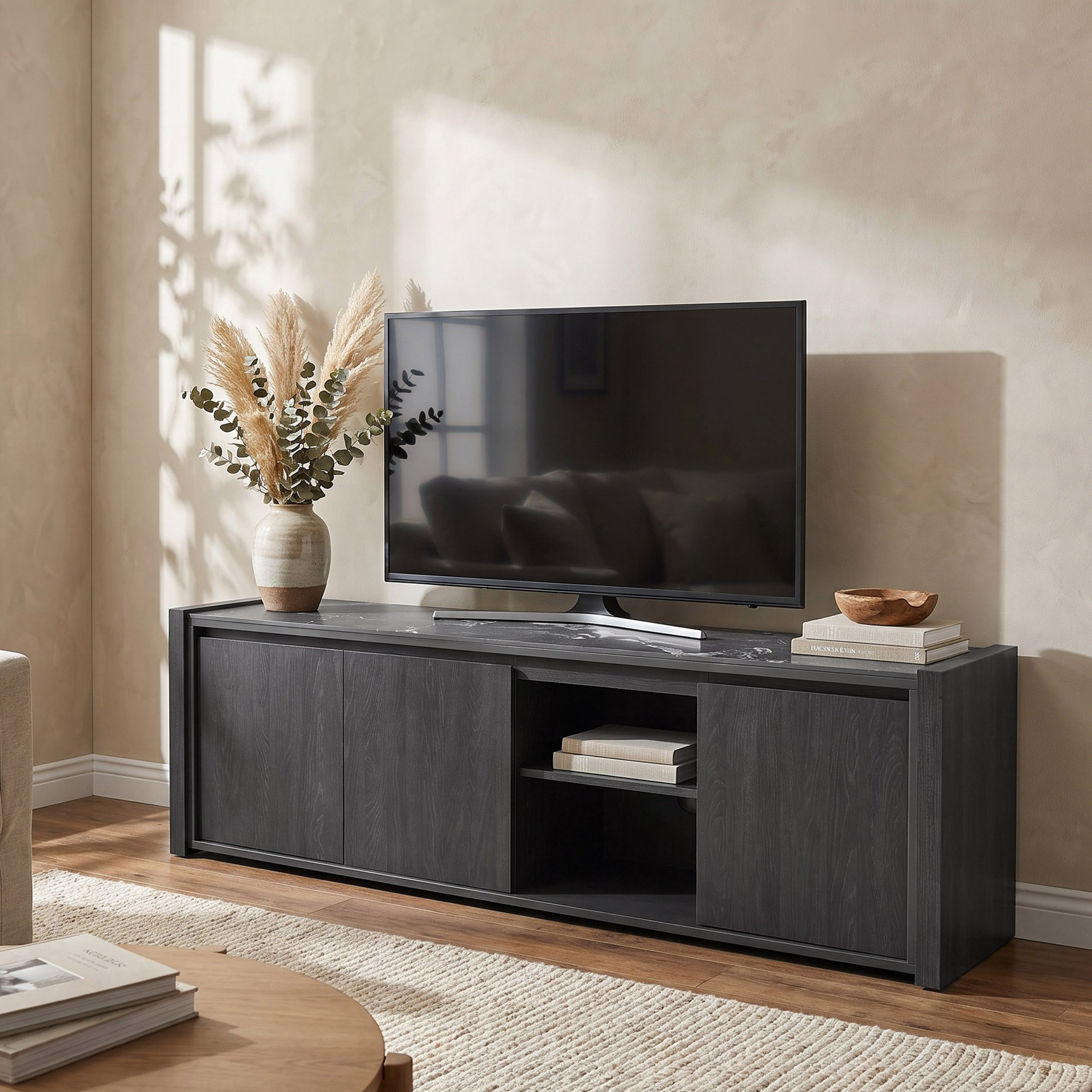 وحدة تلفزيون 1.8 متر بسطح حجر ملبد للتلفزيونات حتى 75 بوصة من ليونور-hbxlivingroom-mediaunitsandstorage-tvunits-image-7
