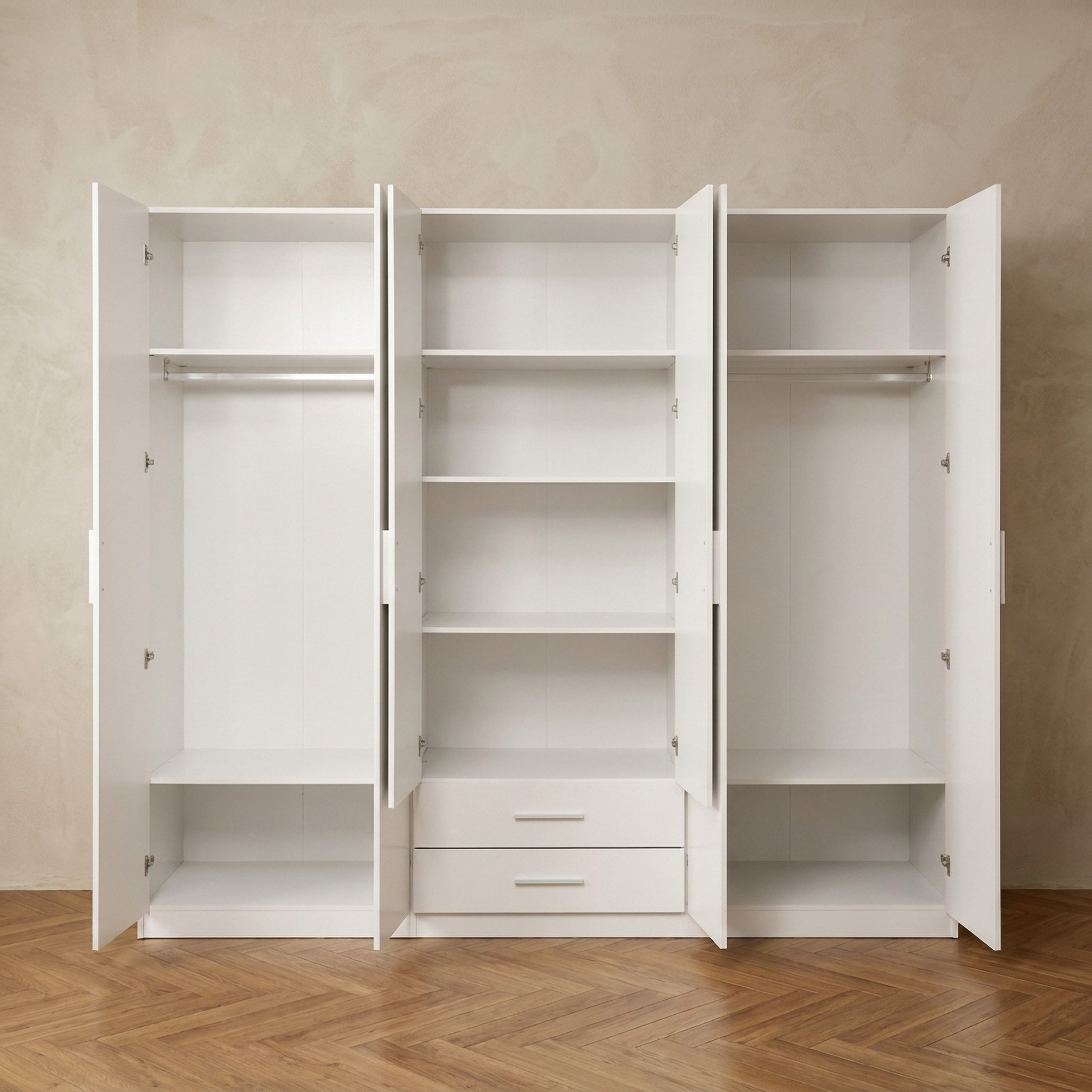 Havana 6-Door Wardrobe with 2-Drawers and Mirrors-hbxfurniture-wardrobes-image-3