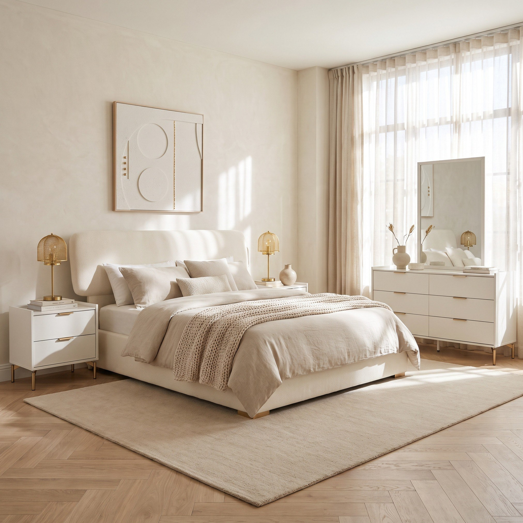 طقم غرفة نوم كينج 5 قطع من كارلو - 180x200 سم-hbxbedroom-bedsandbedsets-bedroomsets-king-image-1