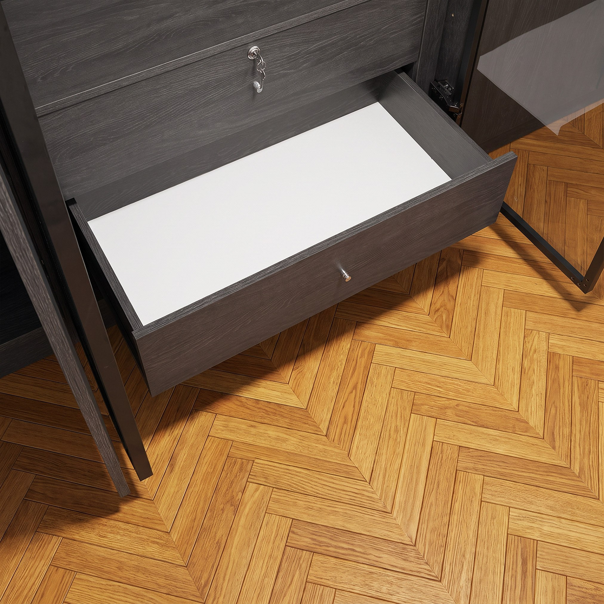 Leonor 6-Door Wardrobe with 2 Drawers with 2 Glass Doors-hbxfurniture-wardrobes-image-6