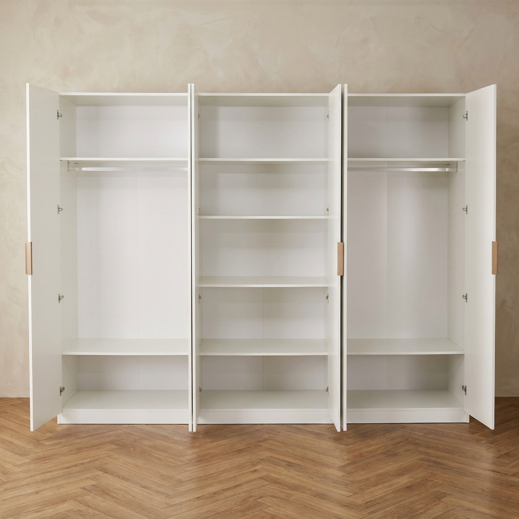 Carlow 6-Door Wardrobe with 2-Drawers and Mirrors-hbxfurniture-wardrobes-image-3