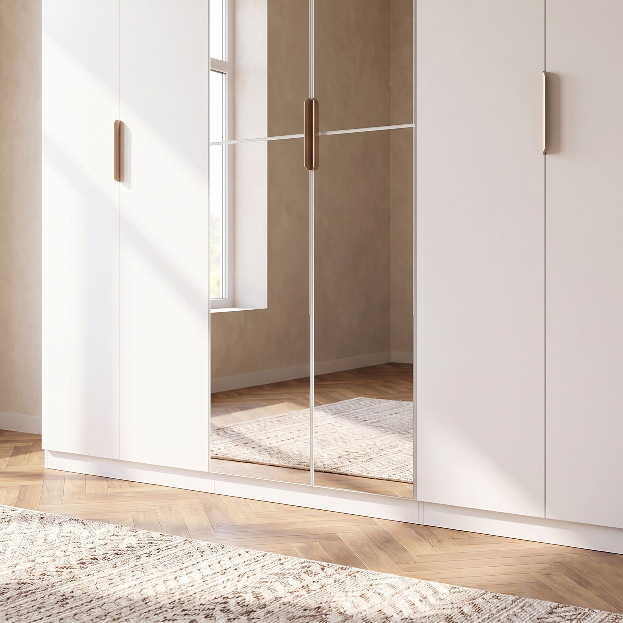 Carlow 6-Door Wardrobe with 2-Drawers and Mirrors-hbxfurniture-wardrobes-image-7