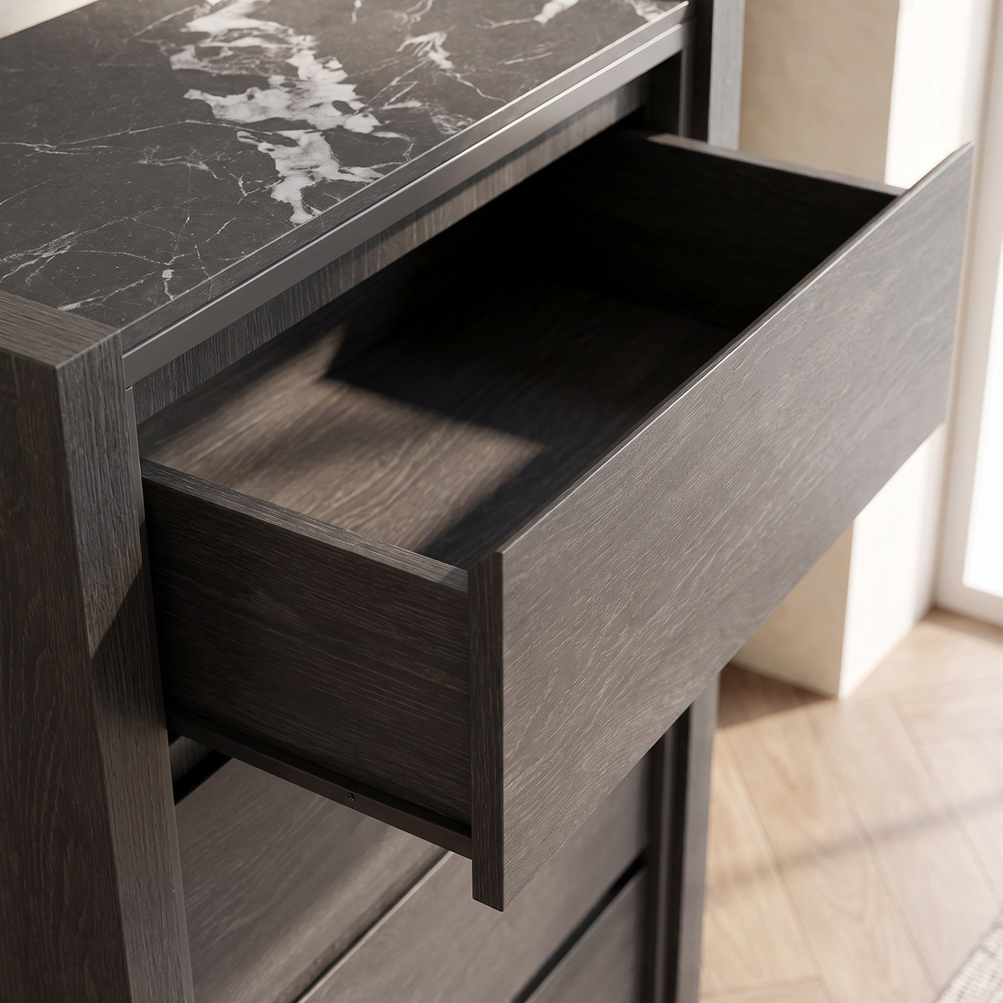 خزانة 5 أدراج بسطح حجر ملبد من ليونور-hbxfurniture-dressersandchests-chestofdrawers-image-5