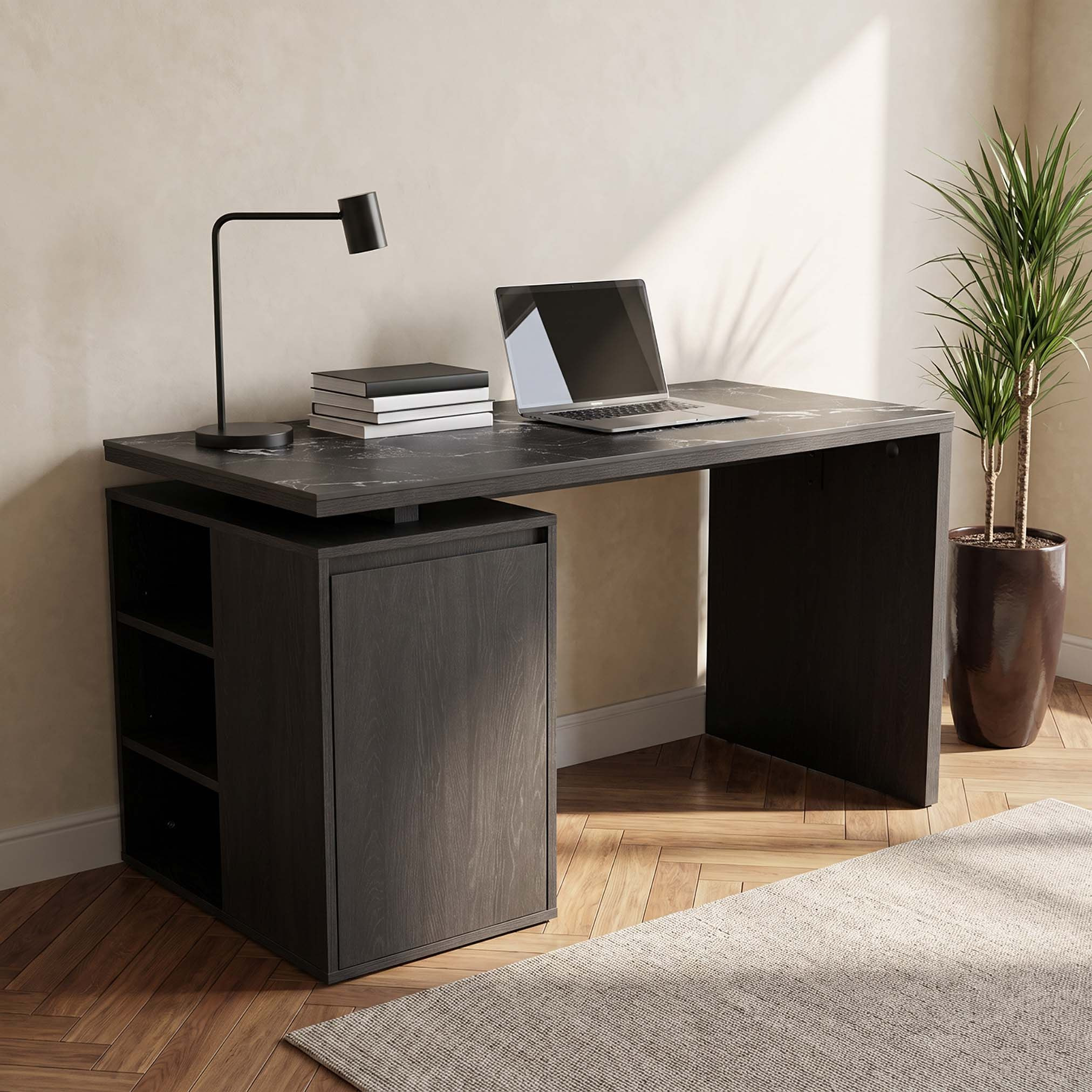 Leonor Sintered Stone Study Desk with Open Shelf-hbxfurniture-office-desks-image-2