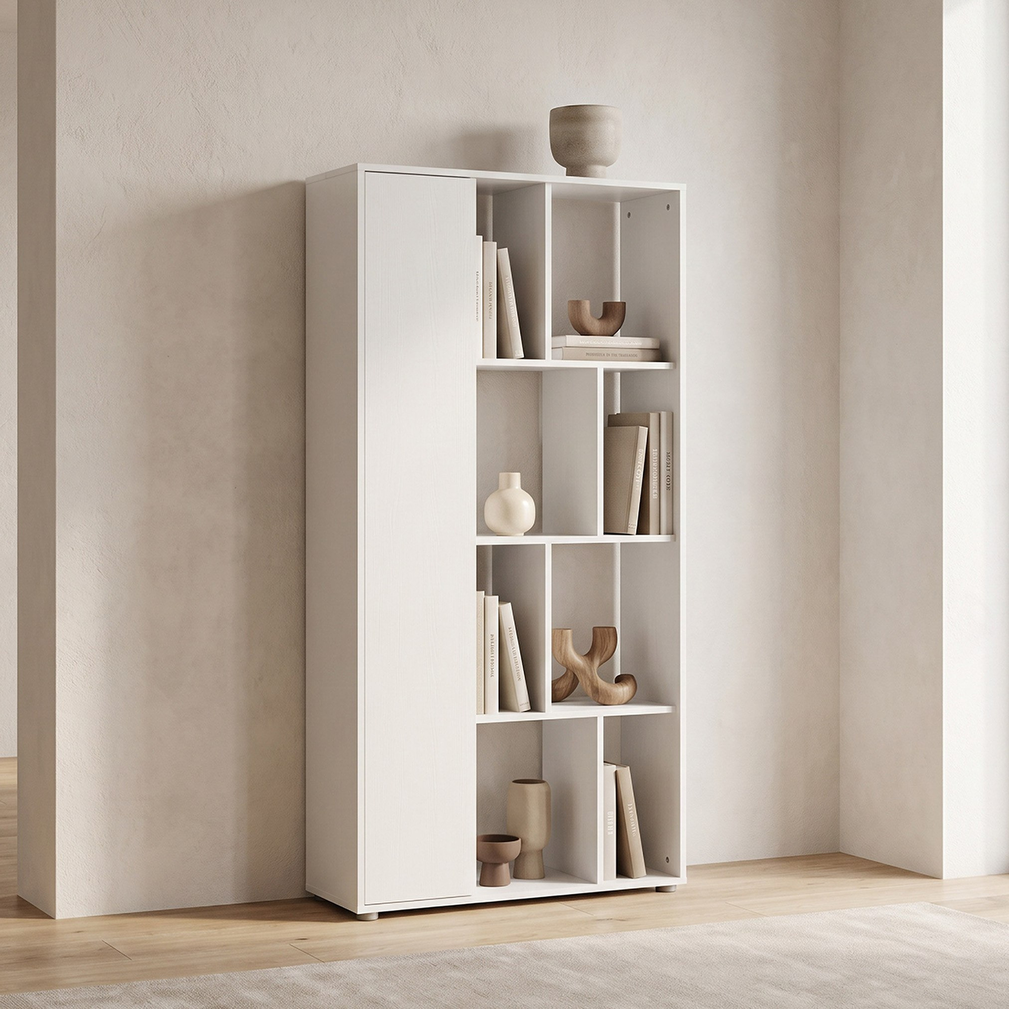 خزانة كتب بباب و4 مستويات - ليبرتي-hbxfurniture-office-bookcases-image-1