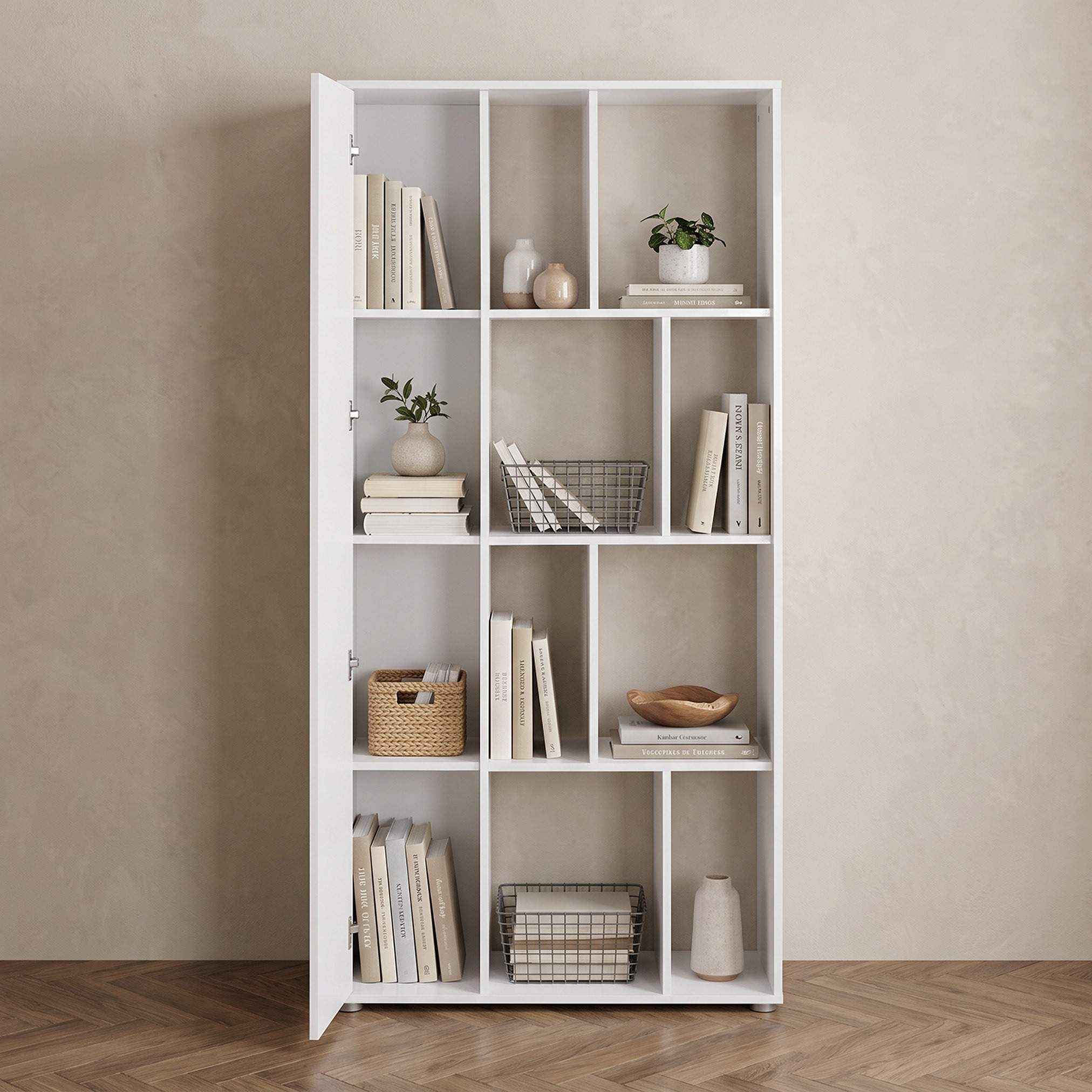 خزانة كتب بباب و4 مستويات - ليبرتي-hbxfurniture-office-bookcases-image-4