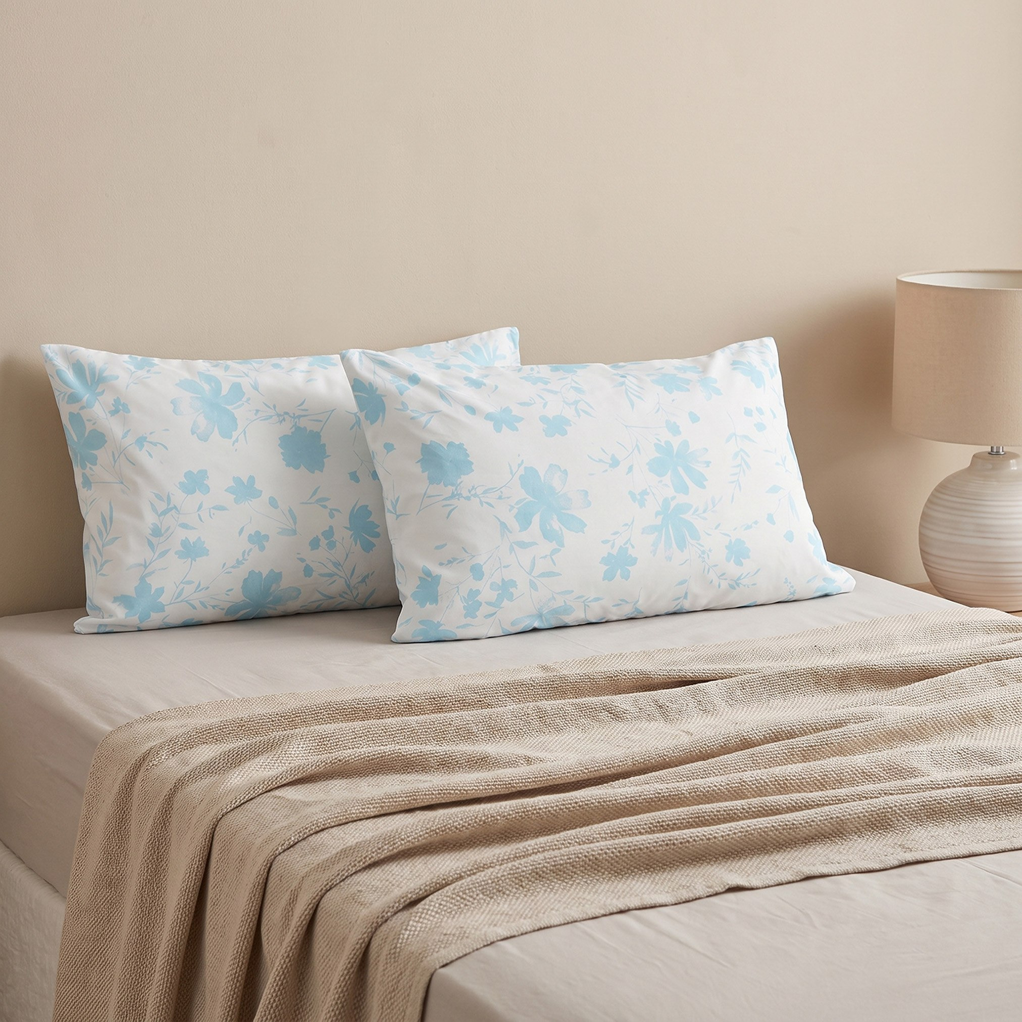 Matrix 2-Piece Floral Printed Microfibre Pillow Cover Set - 50x75 cm-hbxhomeware-bedding-pillowcases-image-1