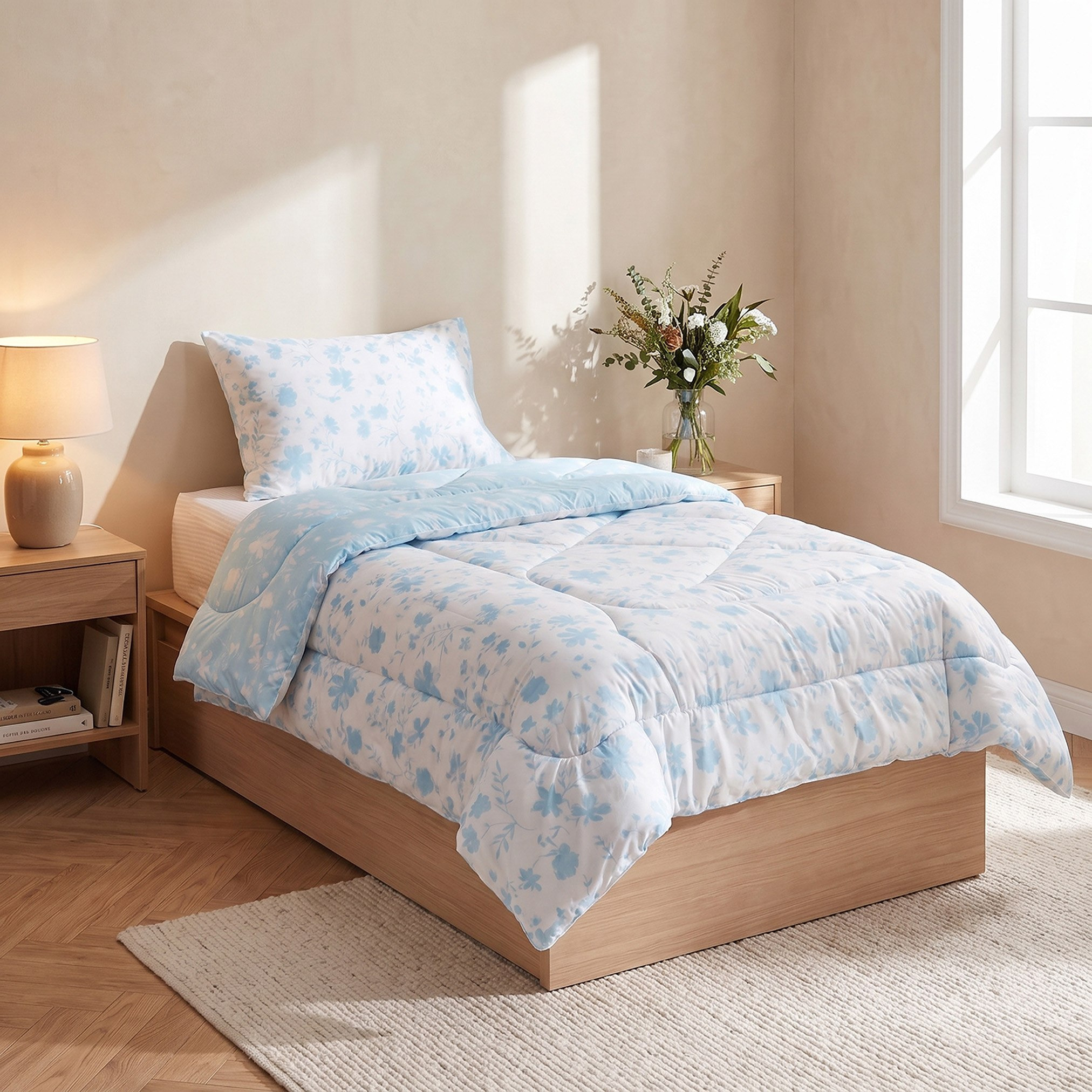 Matrix Floral Microfibre Twin Comforter - 160x220 cm-hbxkidsandyouth-beddingandfurnishings-comfortersets-image-11