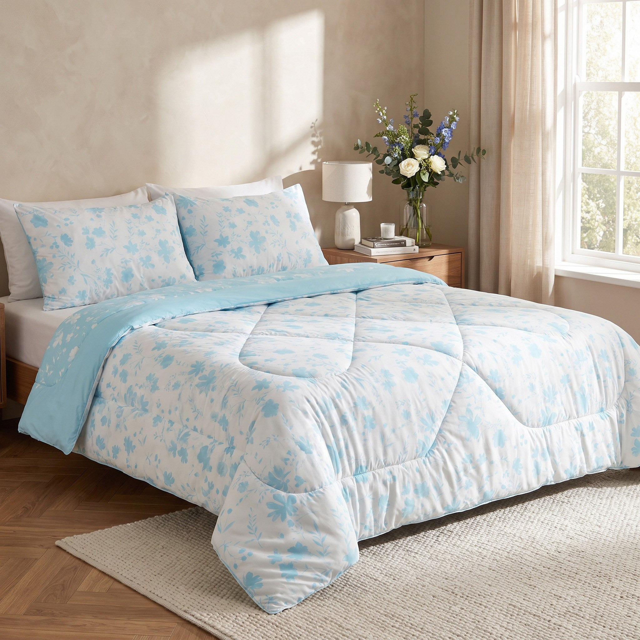 Matrix Floral Microfibre King Comforter - 220x240 cm-hbxbedroom-bedding-comfortersets-image-11