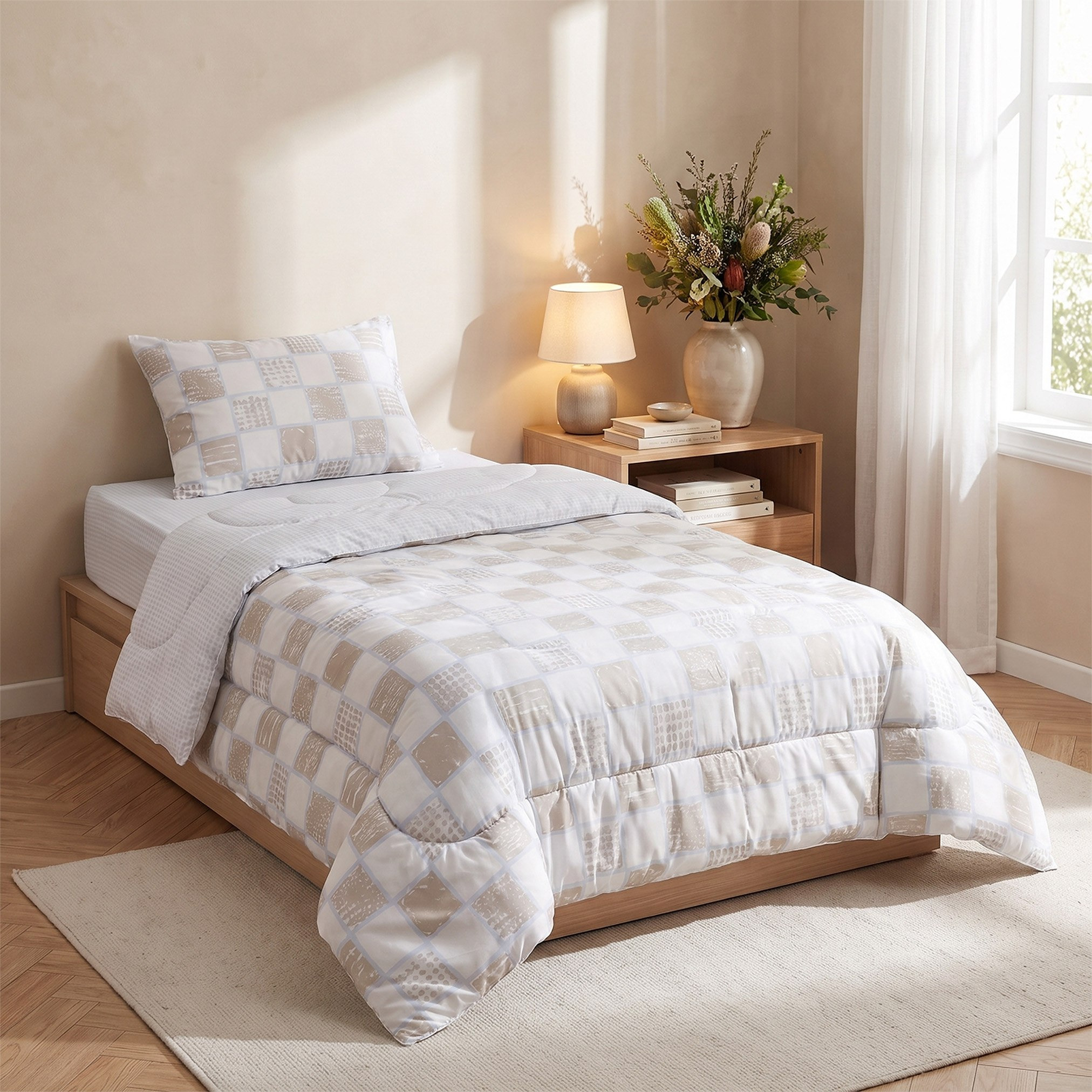 Matrix Floral Microfibre Twin Comforter - 160x220 cm-hbxkidsandyouth-beddingandfurnishings-comfortersets-image-11
