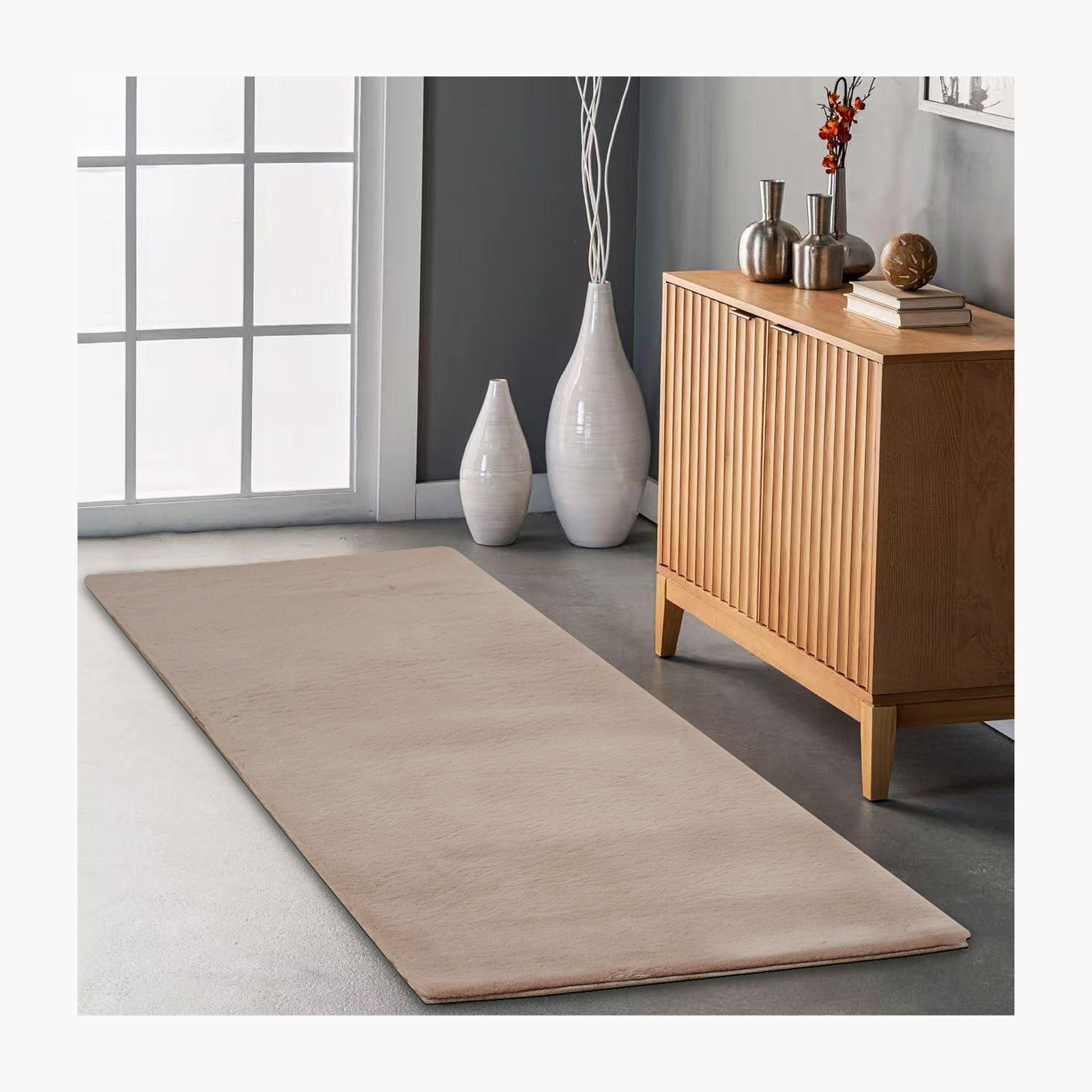 Faux Rabbit Fur Rug - 80x230 cm-hbxdecorandfurnishings-floorcoverings-rugs-image-1