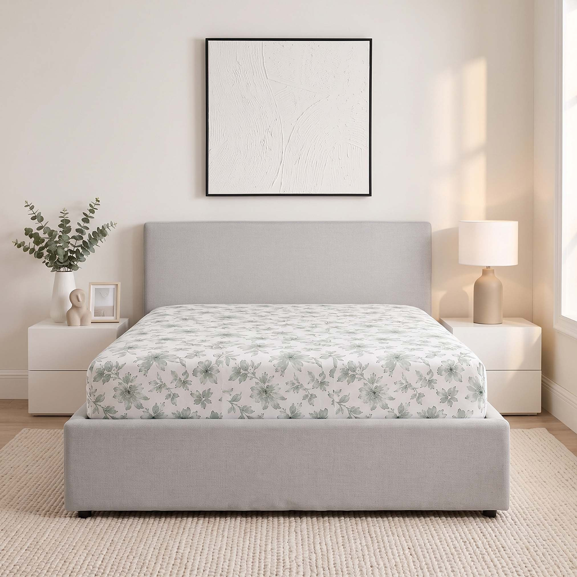 شرشف مطاطي قطن مقاس سوبر كوين ميدو من ألبانيا - 160x200+25 سم-hbxhomeware-bedding-fittedsheets-image-6