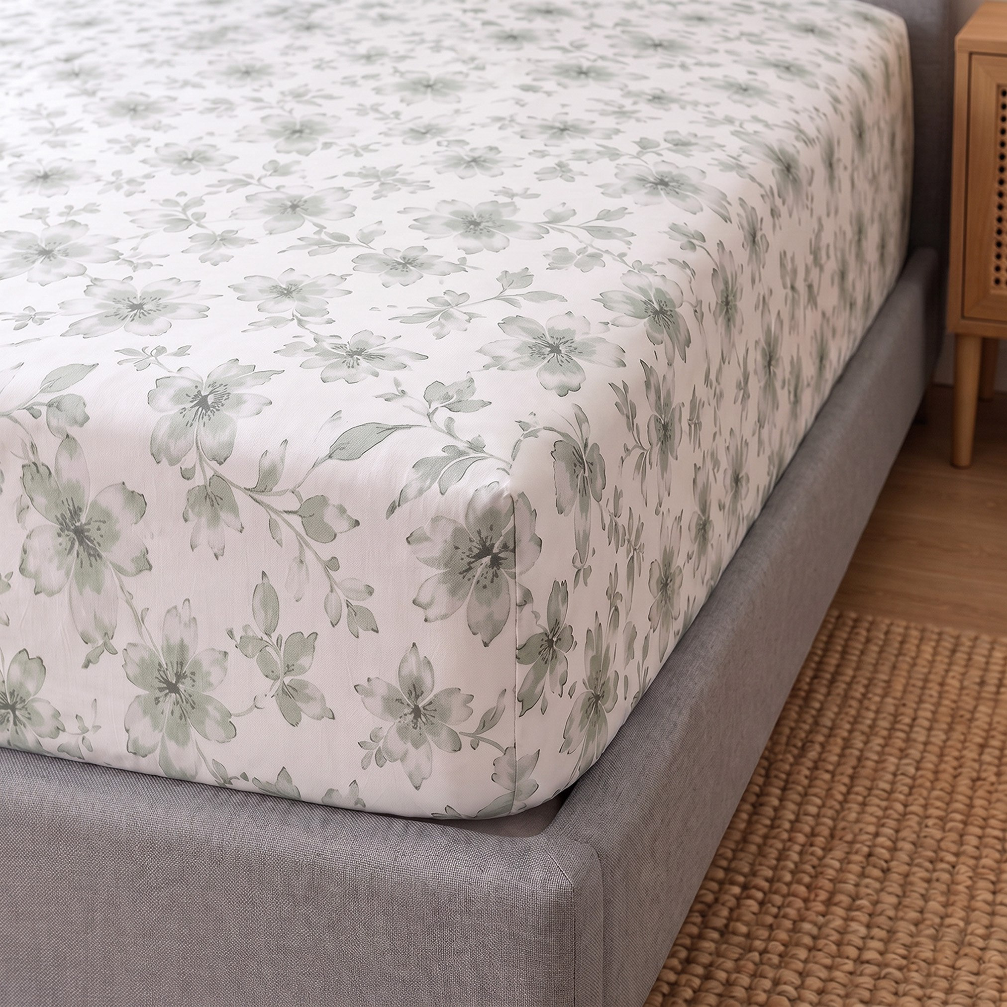 شرشف مطاطي قطن كينج ميدو من ألبانيا - 180x200+25 سم-hbxhomeware-bedding-fittedsheets-image-4