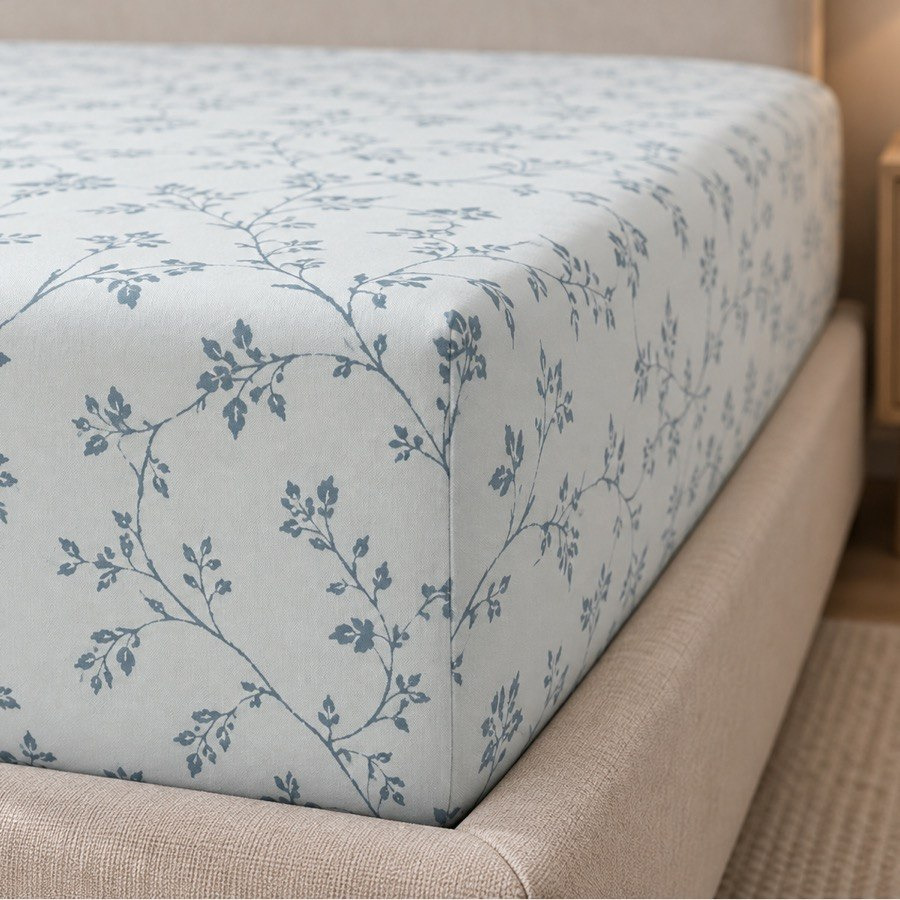 Malta Fable Printed Cotton Queen Fitted Sheet - 150x200+33 cm-hbxhomeware-bedding-fittedsheets-image-1