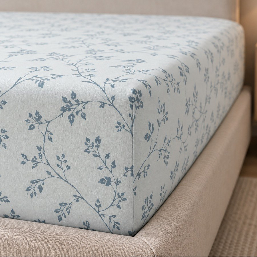 شرشف مطاطي سوبر كينج قطن بطبعات من مالطا فابل - 200x200+33 سم-hbxhomeware-bedding-fittedsheets-image-1