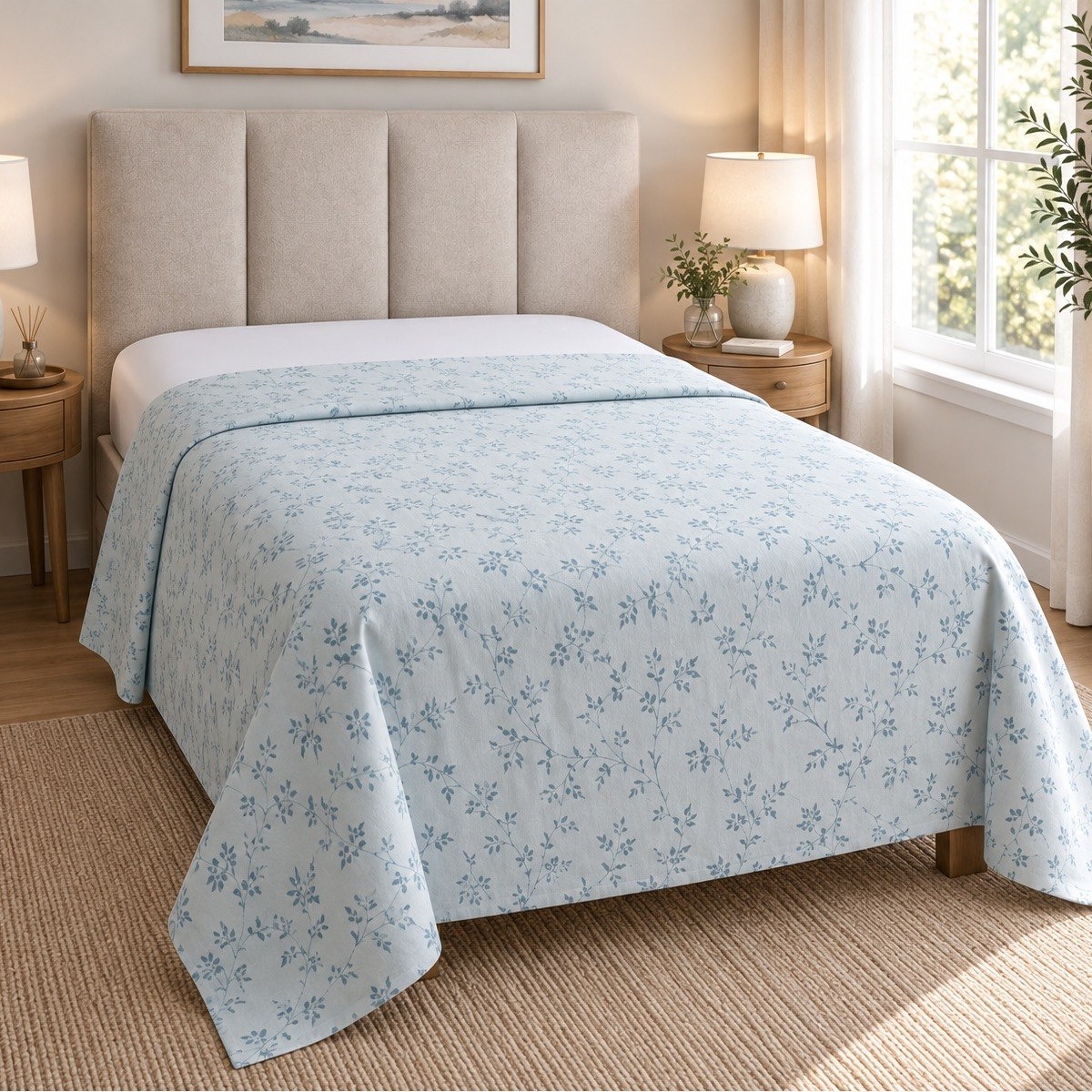 Malta Fable Printed Cotton Twin Flat Sheet - 170x260 cm-hbxhomeware-bedding-flatsheets-image-1