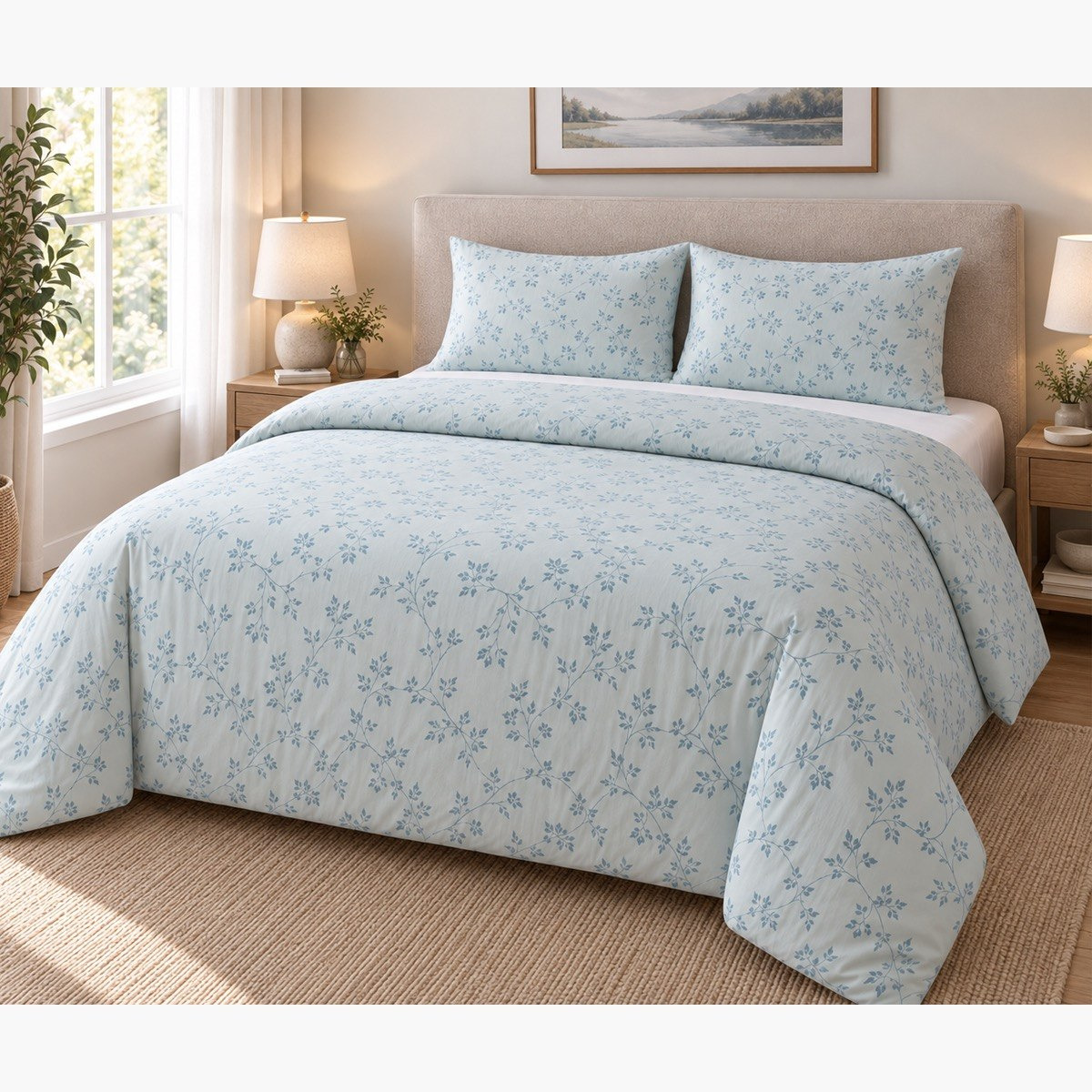 طقم لحاف سوبر كينج قطن بطبعات 3 قطع من مالطا فابل - 240 × 240 سم-hbxhomeware-bedding-bedinabag-image-1