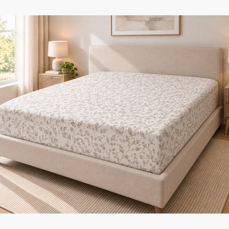 Malta Grove Printed Cotton King Fitted Sheet - 180x200+33 cm-hbxhomeware-bedding-fittedsheets-image-2