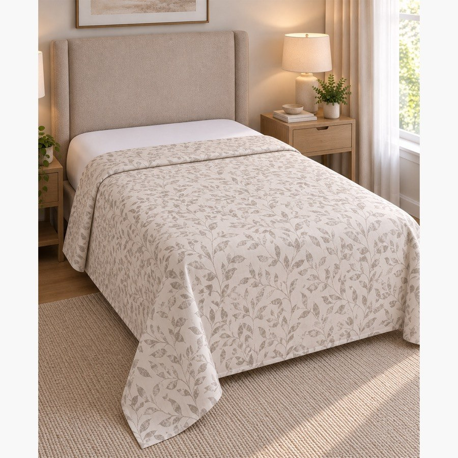 Malta Grove Printed Cotton Twin Flat Sheet - 170x260 cm-hbxhomeware-bedding-flatsheets-image-1
