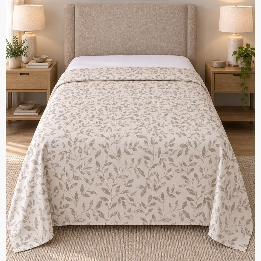Malta Grove Printed Cotton Twin Flat Sheet - 170x260 cm-hbxhomeware-bedding-flatsheets-image-2