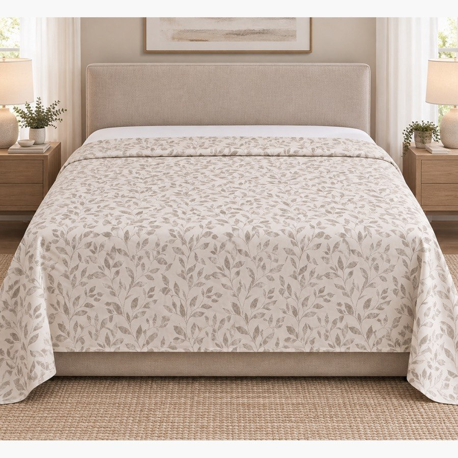 Malta Grove Printed Cotton King Flat Sheet - 240x260 cm-hbxhomeware-bedding-flatsheets-image-2