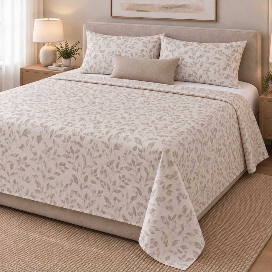 Malta Grove Printed Cotton King Flat Sheet - 240x260 cm-hbxhomeware-bedding-flatsheets-image-5