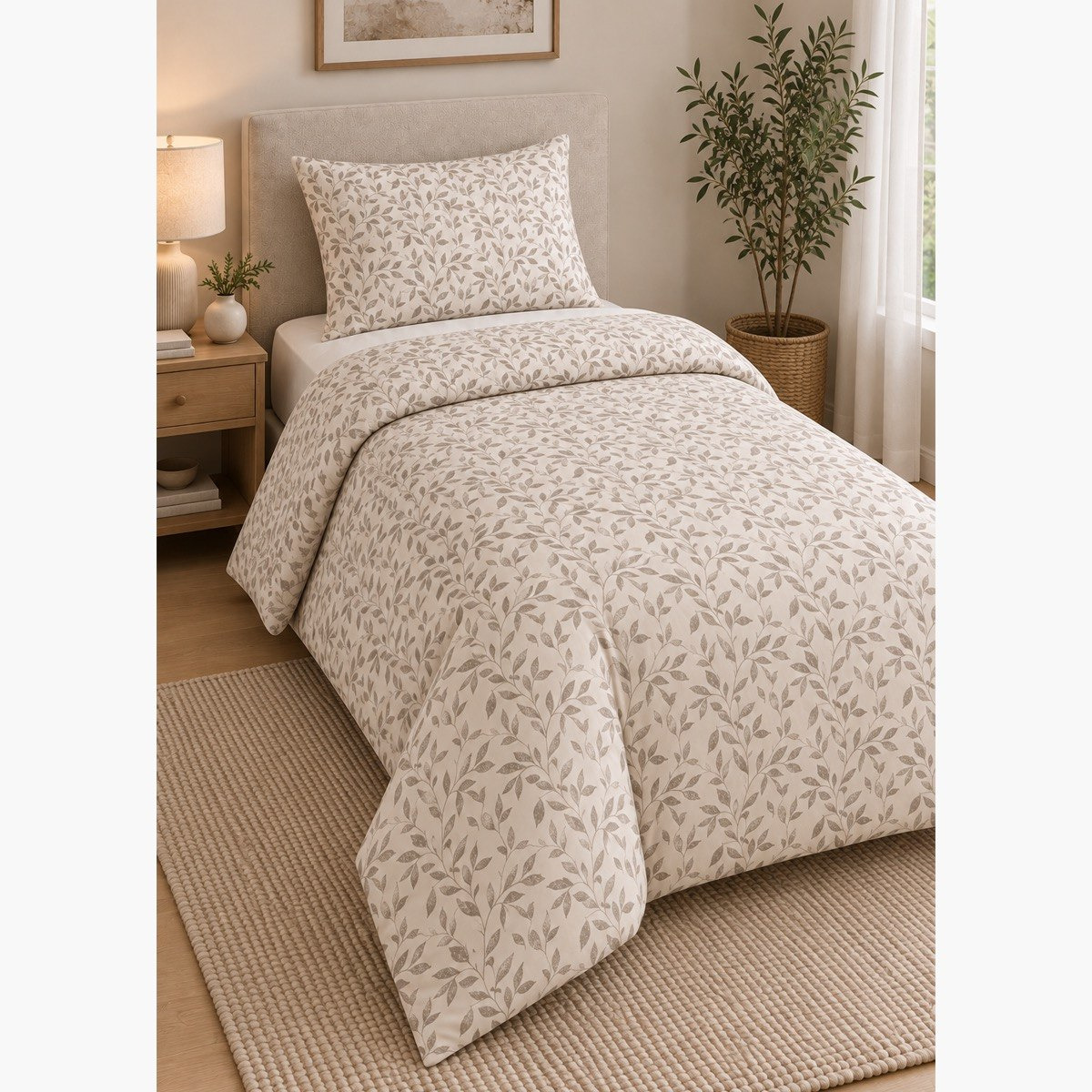 طقم لحاف فردي قطن بطبعات قطعتين من مالطا جروف - 135 × 220 سم-hbxhomeware-bedding-bedinabag-image-1