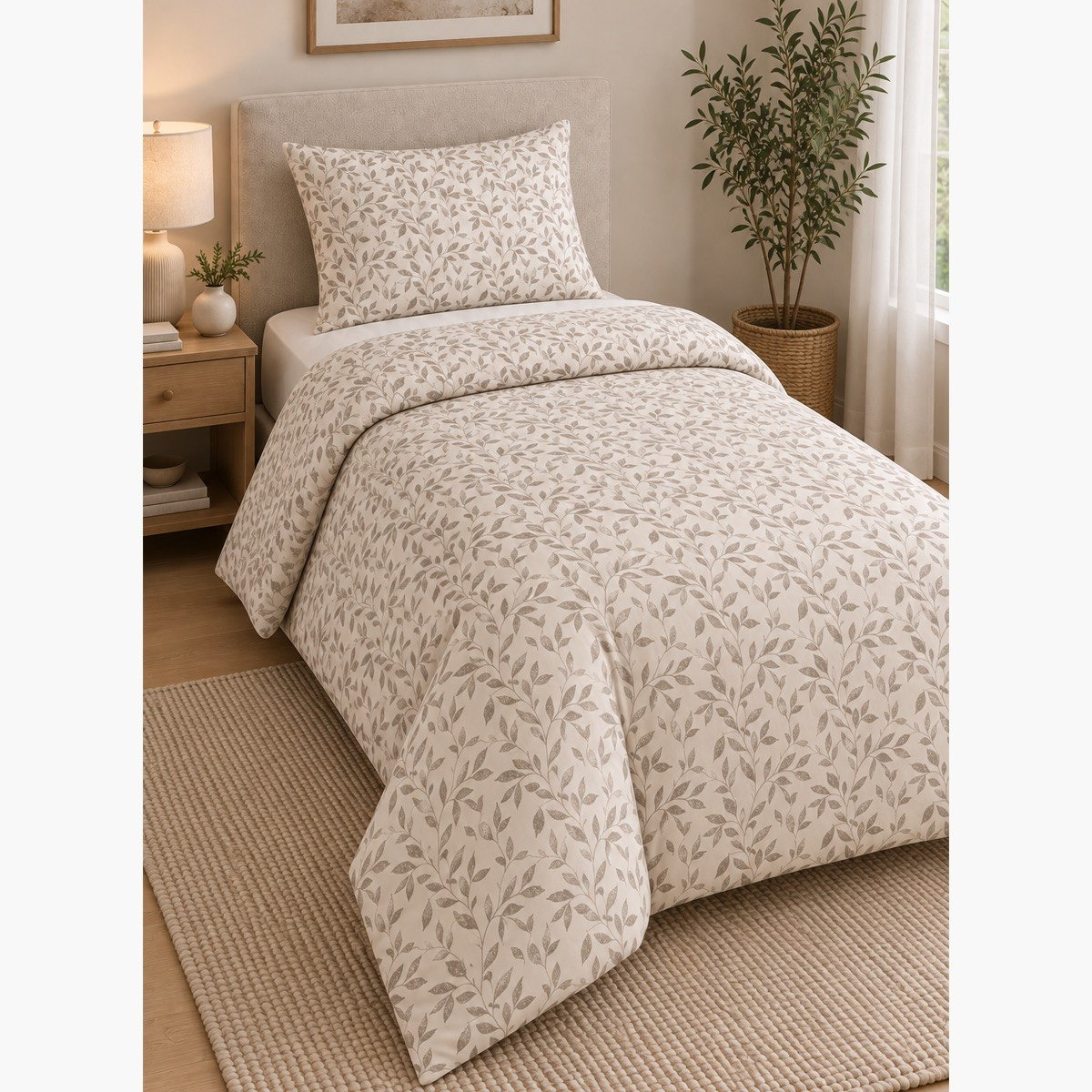 طقم لحاف توين قطن بطبعات جروف قطعتين من مالطا - 160 × 220 سم-hbxhomeware-bedding-bedinabag-image-1