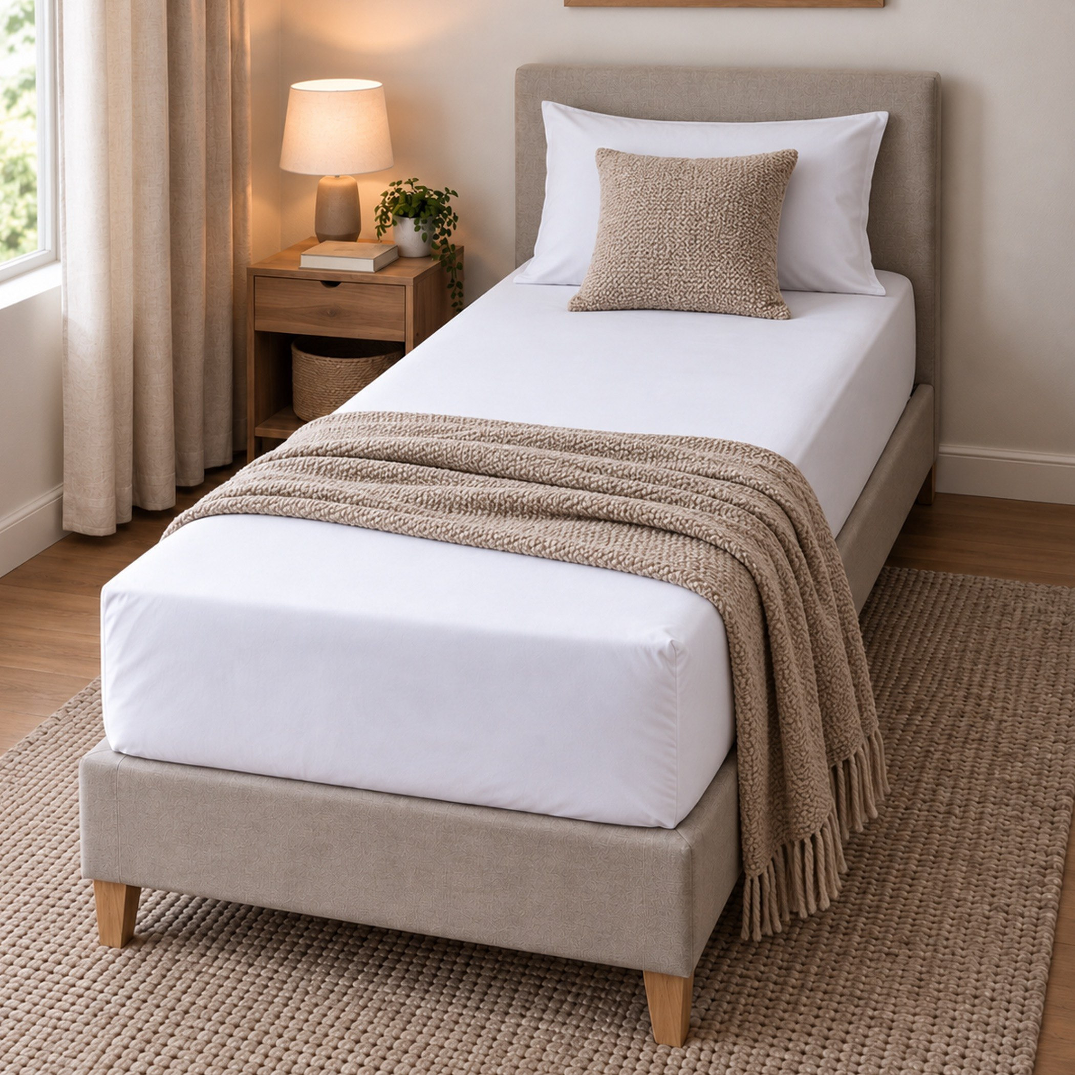 Ballina Cotton Single Fitted Sheet - 90x200+33 cm-hbxhomeware-bedding-fittedsheets-image-5