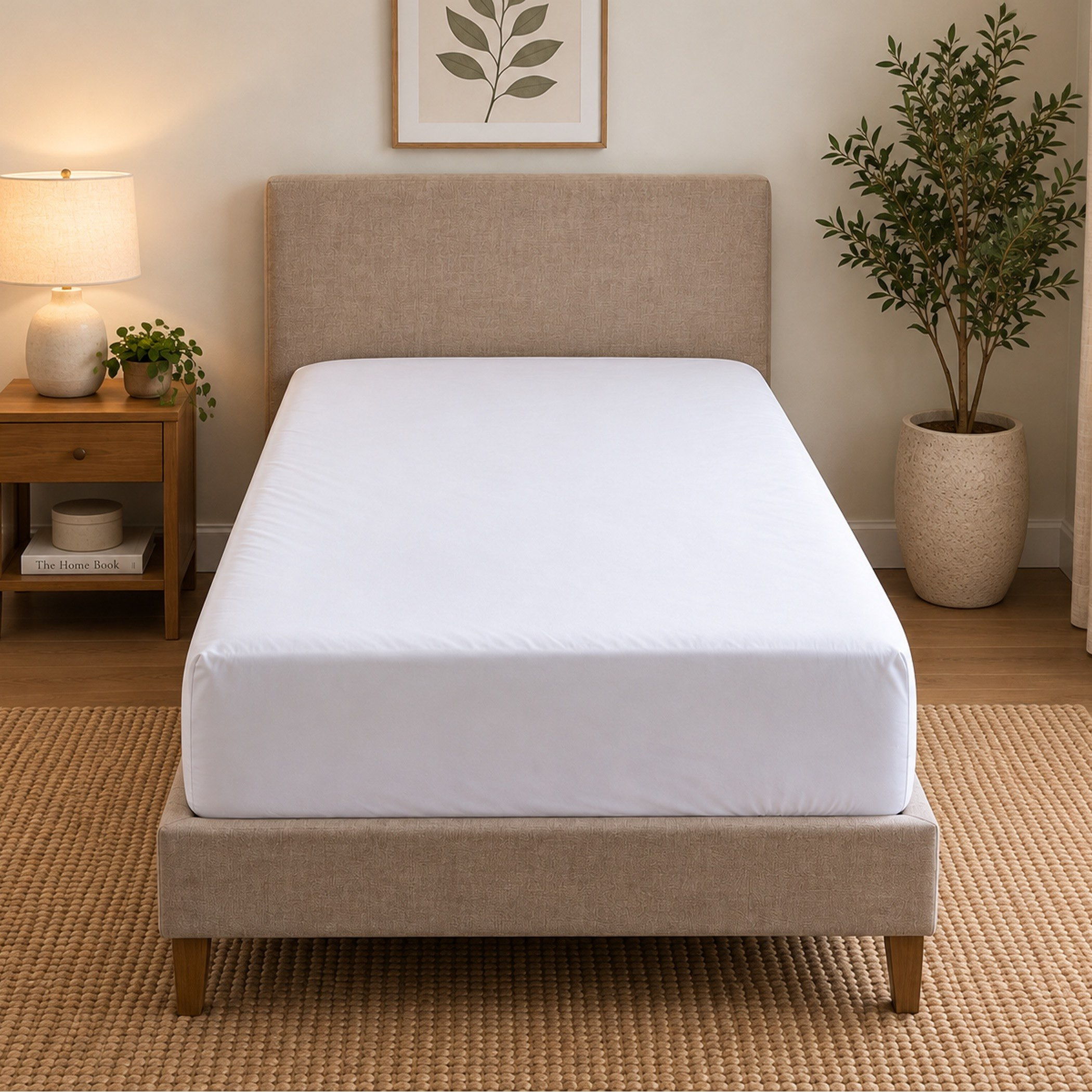 شرشف مطاطي توين قطن سادة من بالينا - 120x200+33 سم-hbxhomeware-bedding-fittedsheets-image-2