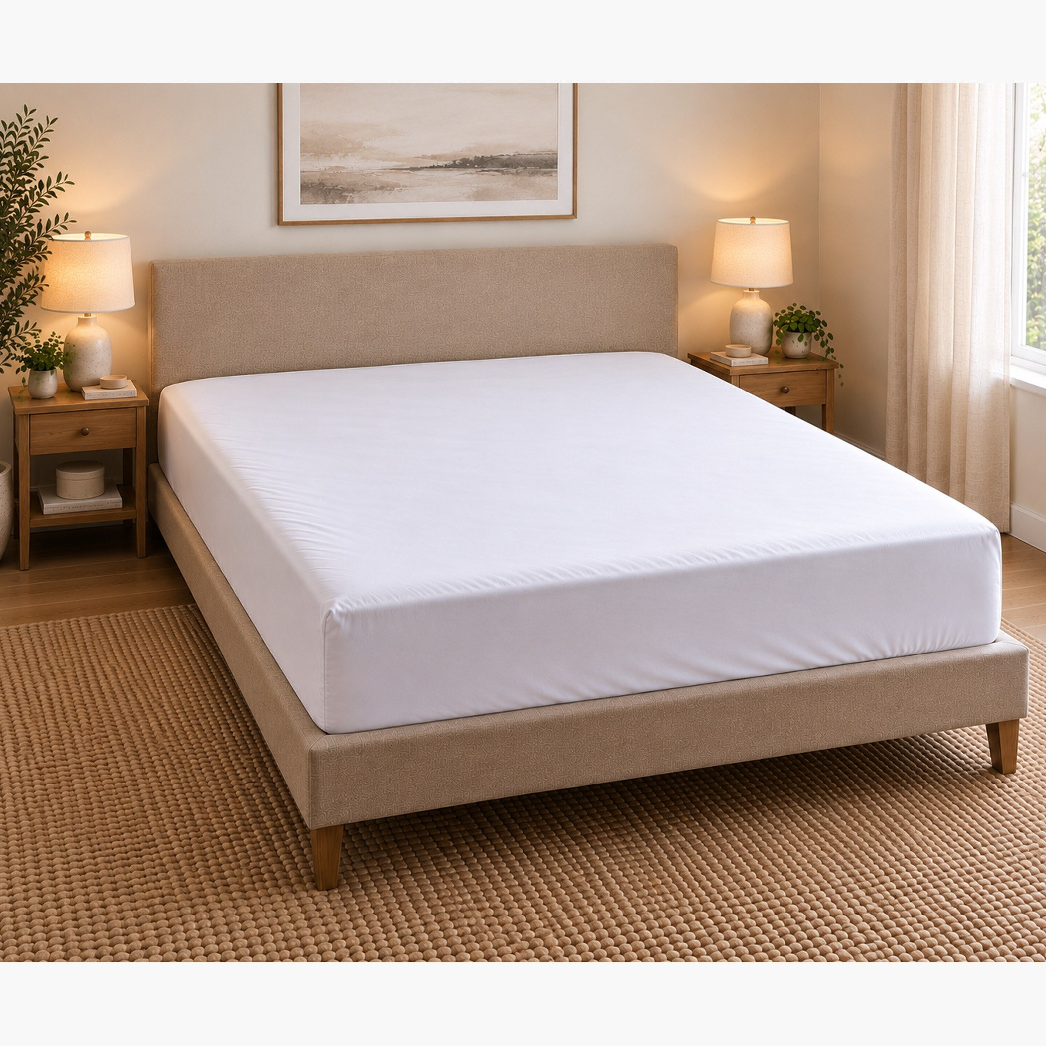 Ballina Cotton Queen Fitted Sheet -150x200+33 cm-hbxhomeware-bedding-fittedsheets-image-1