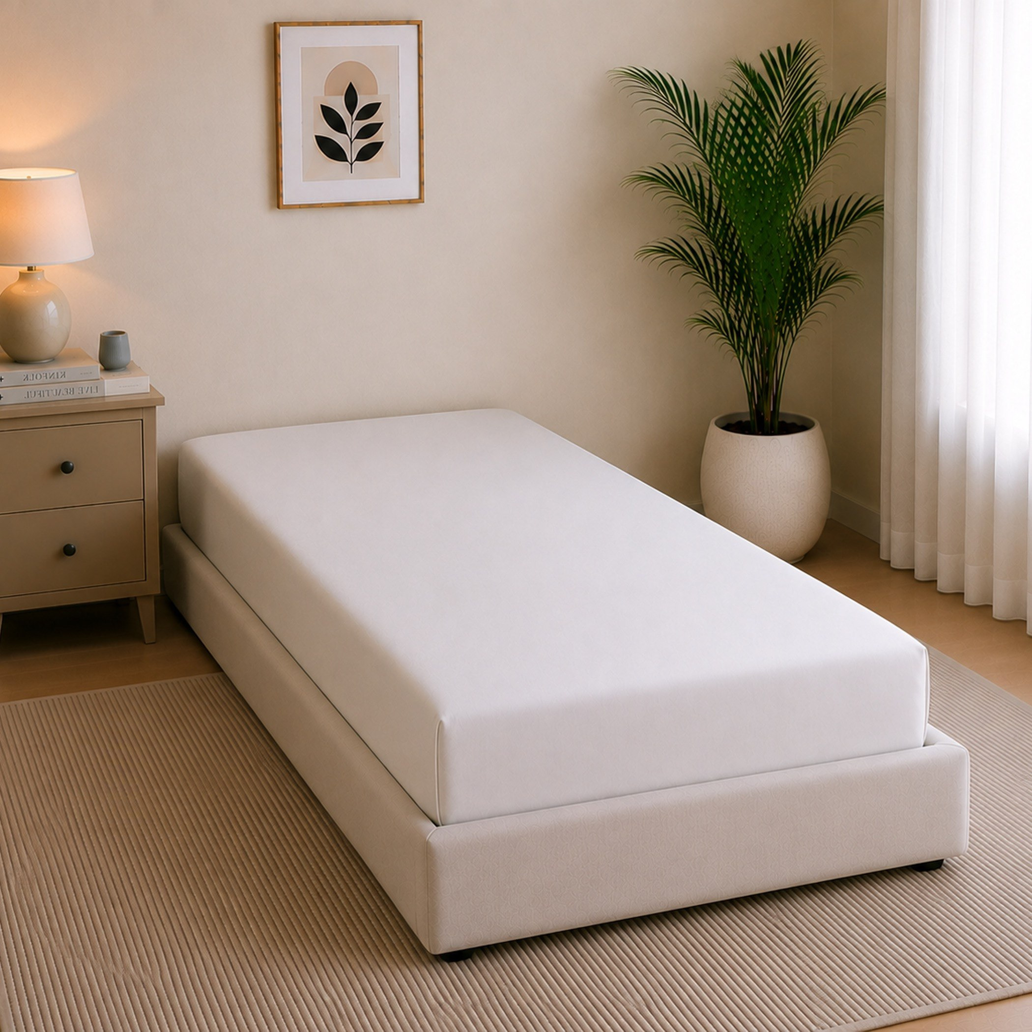 Ballina Solid Cotton Twin Flat Sheet - 170x260 cm-hbxhomeware-bedding-flatsheets-image-1