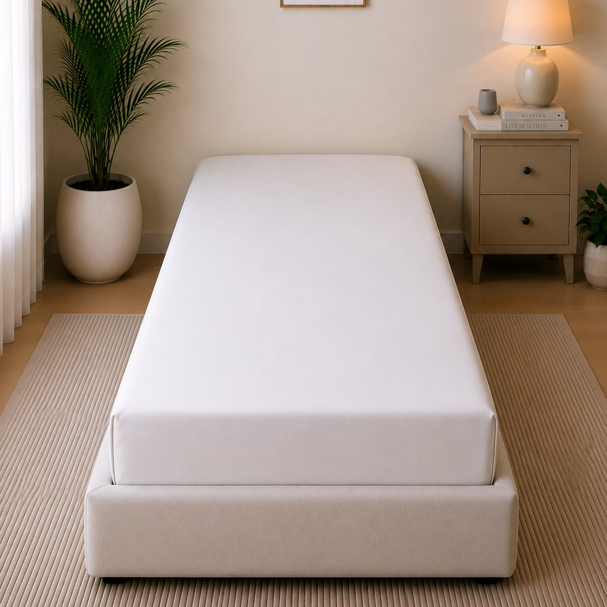 Ballina Solid Cotton Twin Flat Sheet - 170x260 cm-hbxhomeware-bedding-flatsheets-image-2