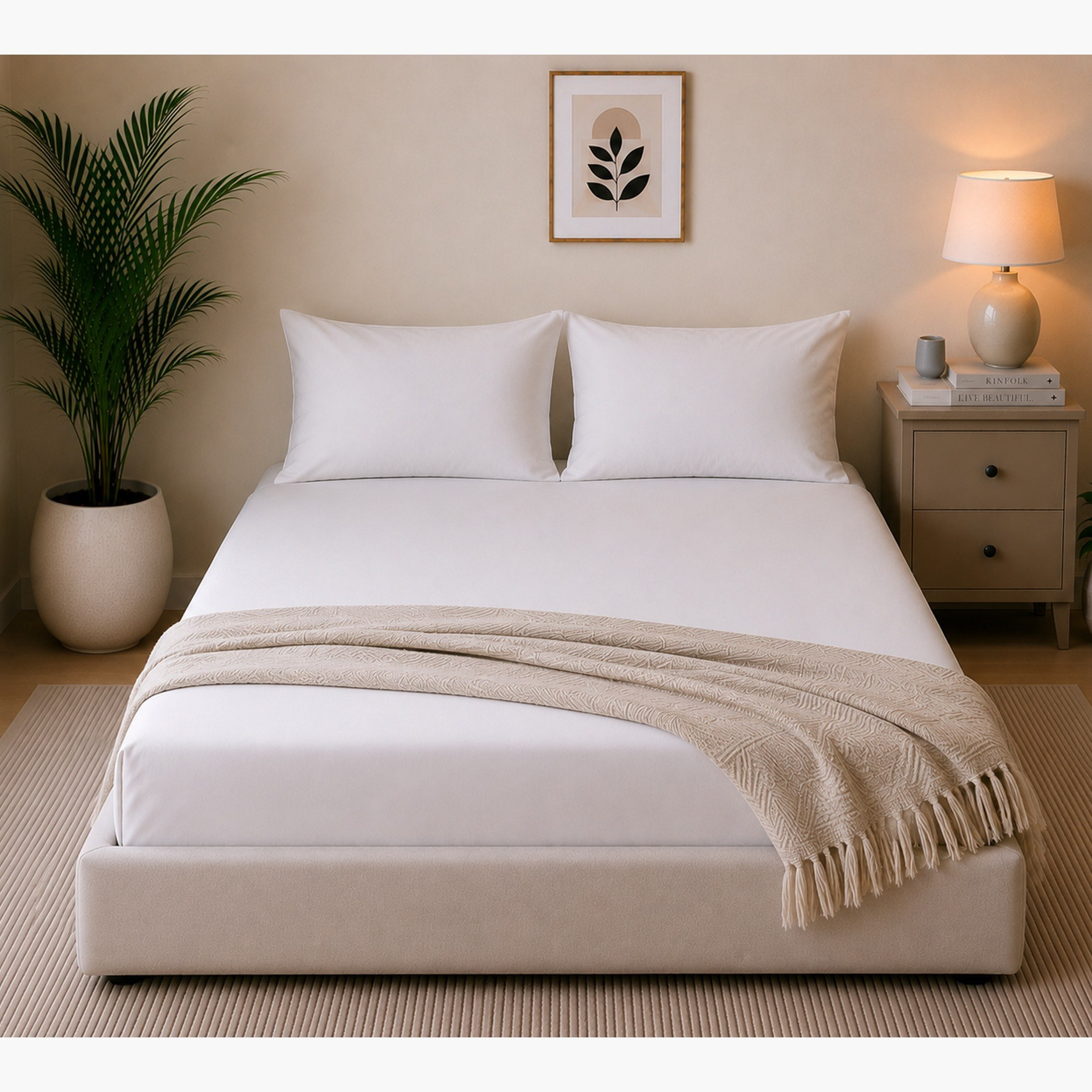 Ballina Solid Cotton King Flat Sheet - 240x260 cm-hbxhomeware-bedding-flatsheets-image-4