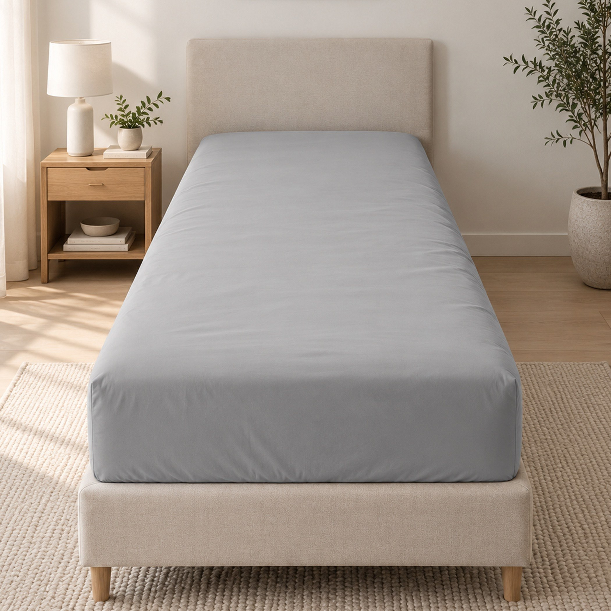 Ballina Cotton Single Fitted Sheet - 90x200+33 cm-hbxhomeware-bedding-fittedsheets-image-2