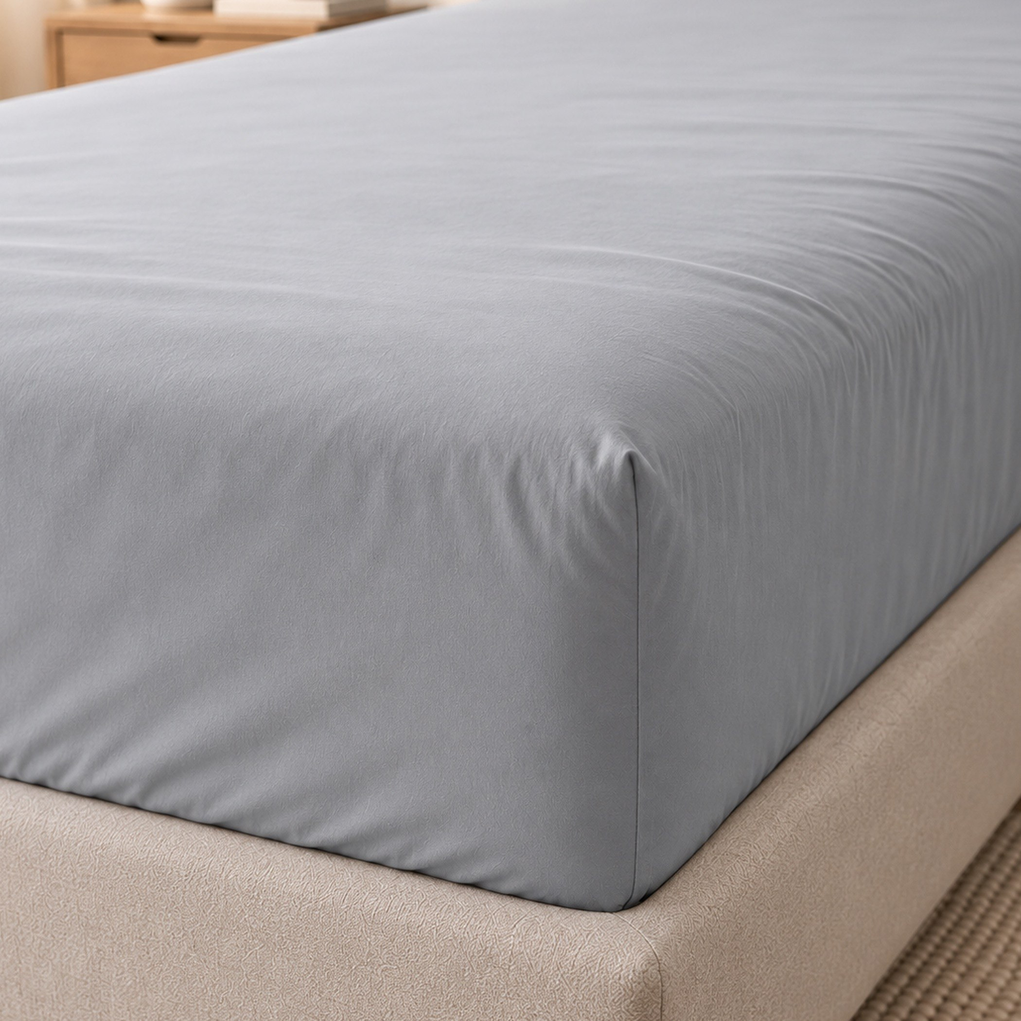 Ballina Solid Cotton Twin Fitted Sheet - 120x200+33 cm-hbxhomeware-bedding-fittedsheets-image-3