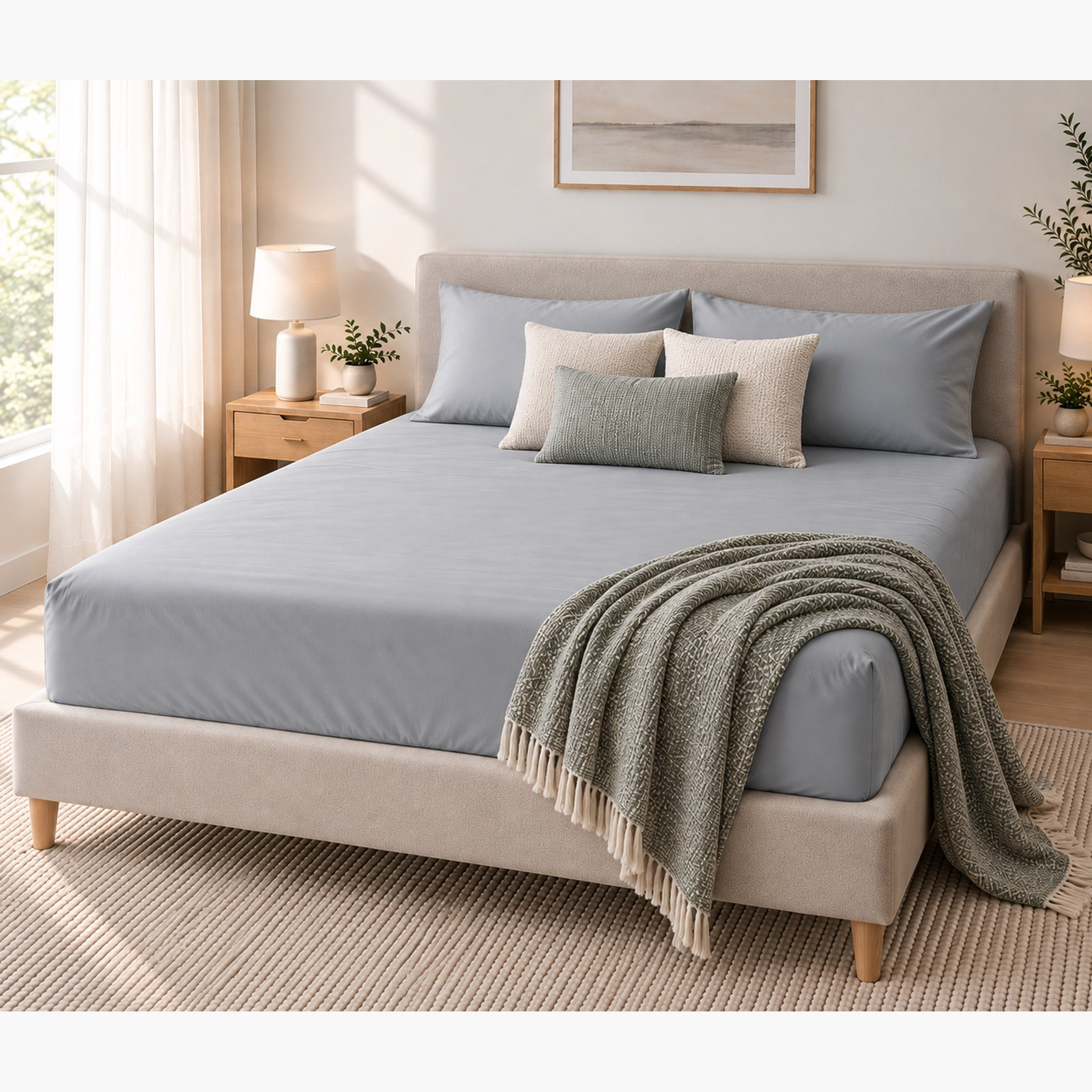 Ballina Solid Cotton Super King Fitted Sheet - 200x200+33 cm-hbxhomeware-bedding-fittedsheets-image-4