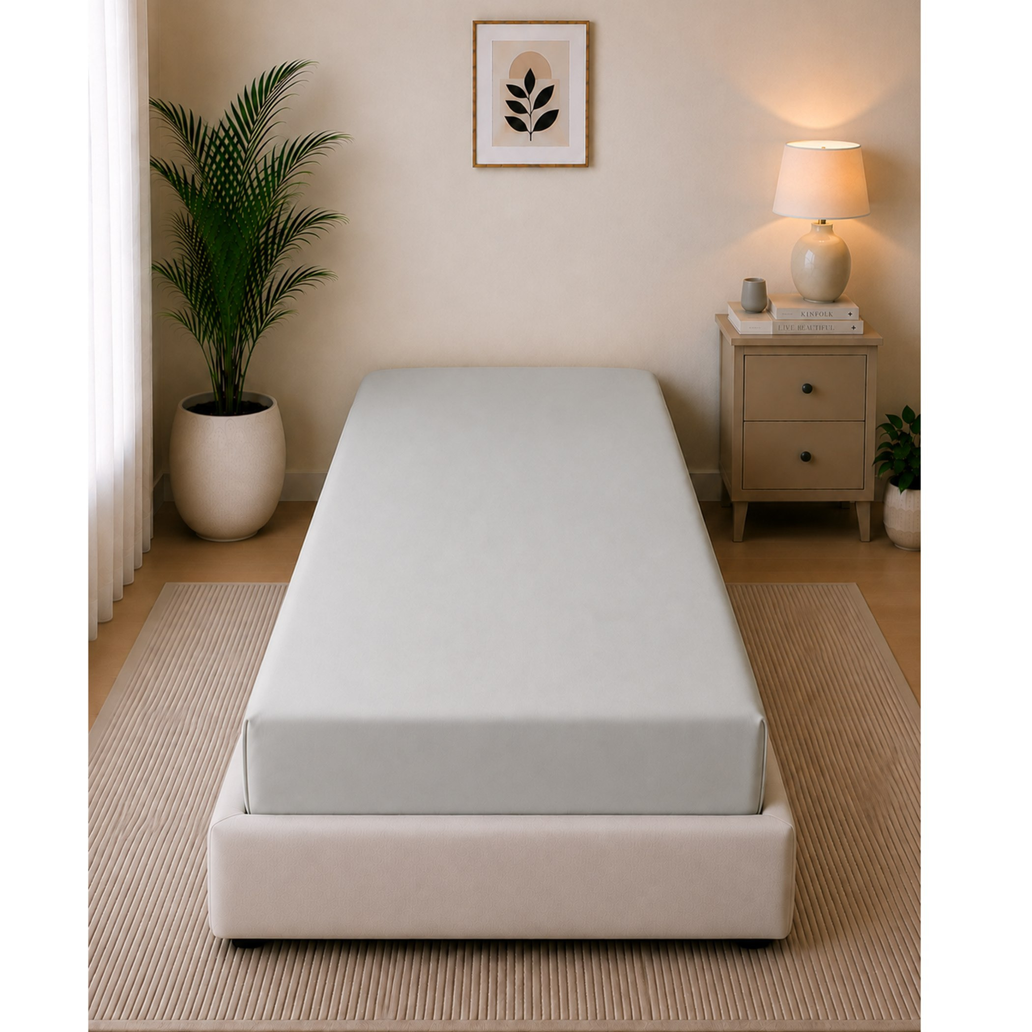 Ballina Solid Cotton Twin Flat Sheet - 170x260 cm-hbxhomeware-bedding-flatsheets-image-2