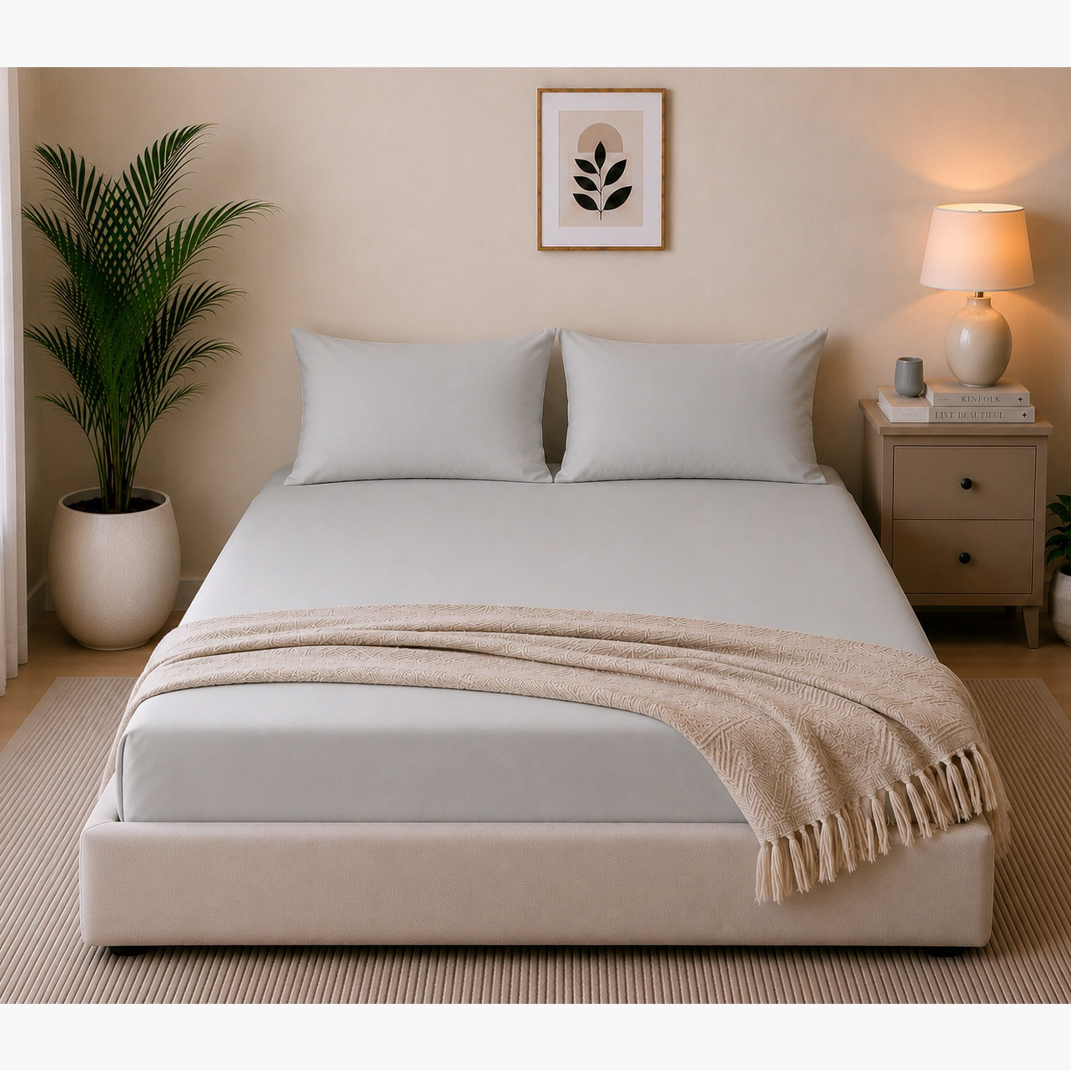 Ballina Solid Cotton King Flat Sheet - 240x260 cm-hbxhomeware-bedding-flatsheets-image-2