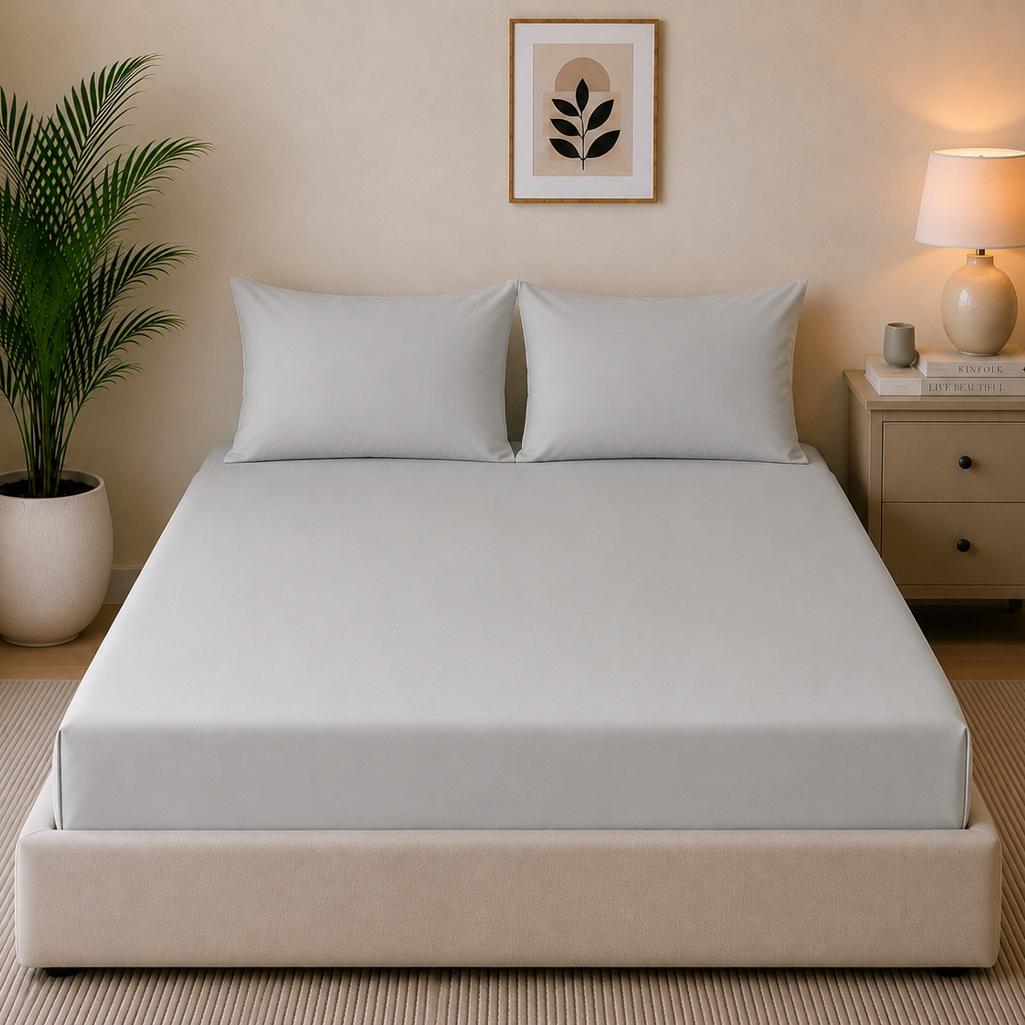Ballina Solid Cotton King Flat Sheet - 240x260 cm-hbxhomeware-bedding-flatsheets-image-3