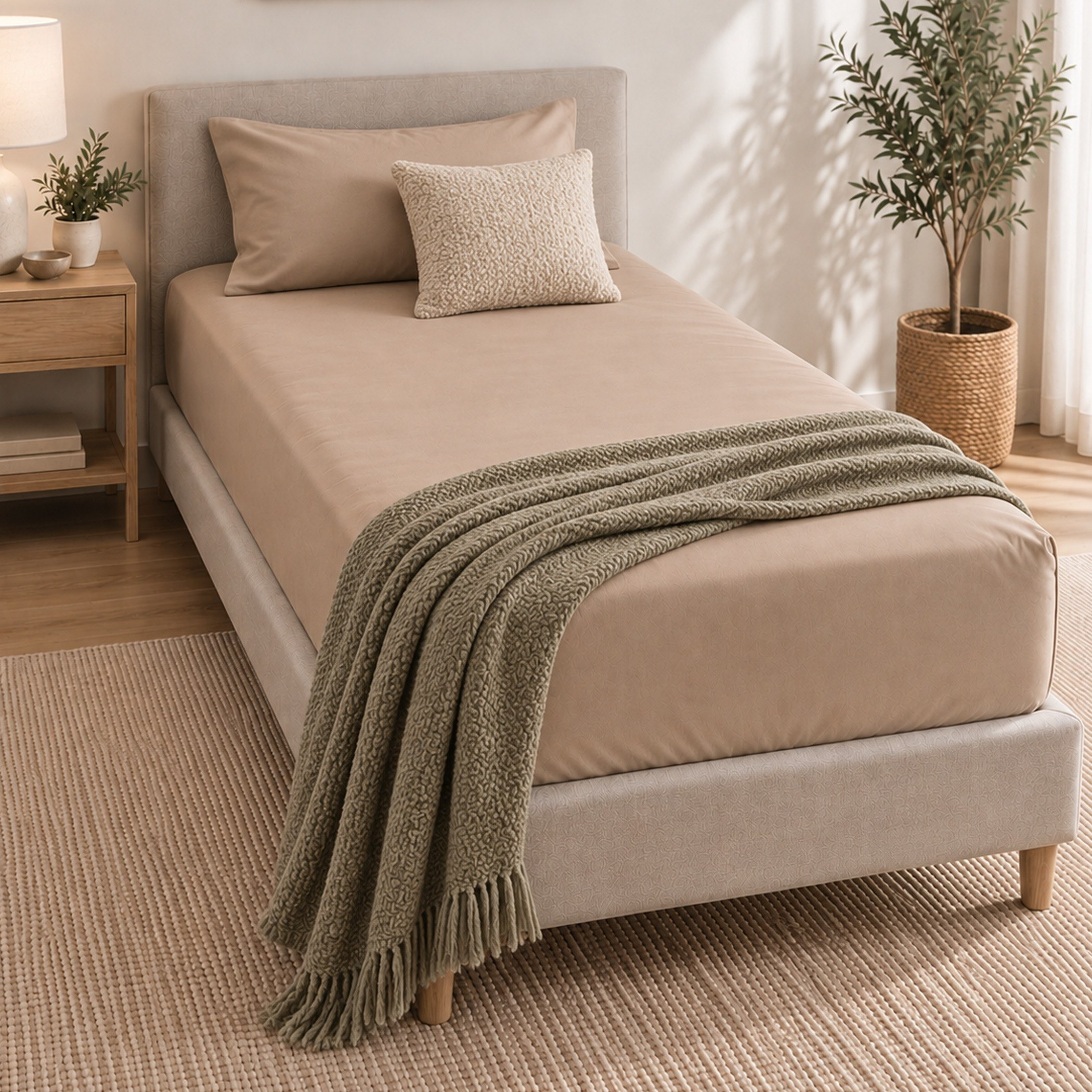 شرشف مطاطي توين قطن سادة من بالينا - 120x200+33 سم-hbxhomeware-bedding-fittedsheets-image-4