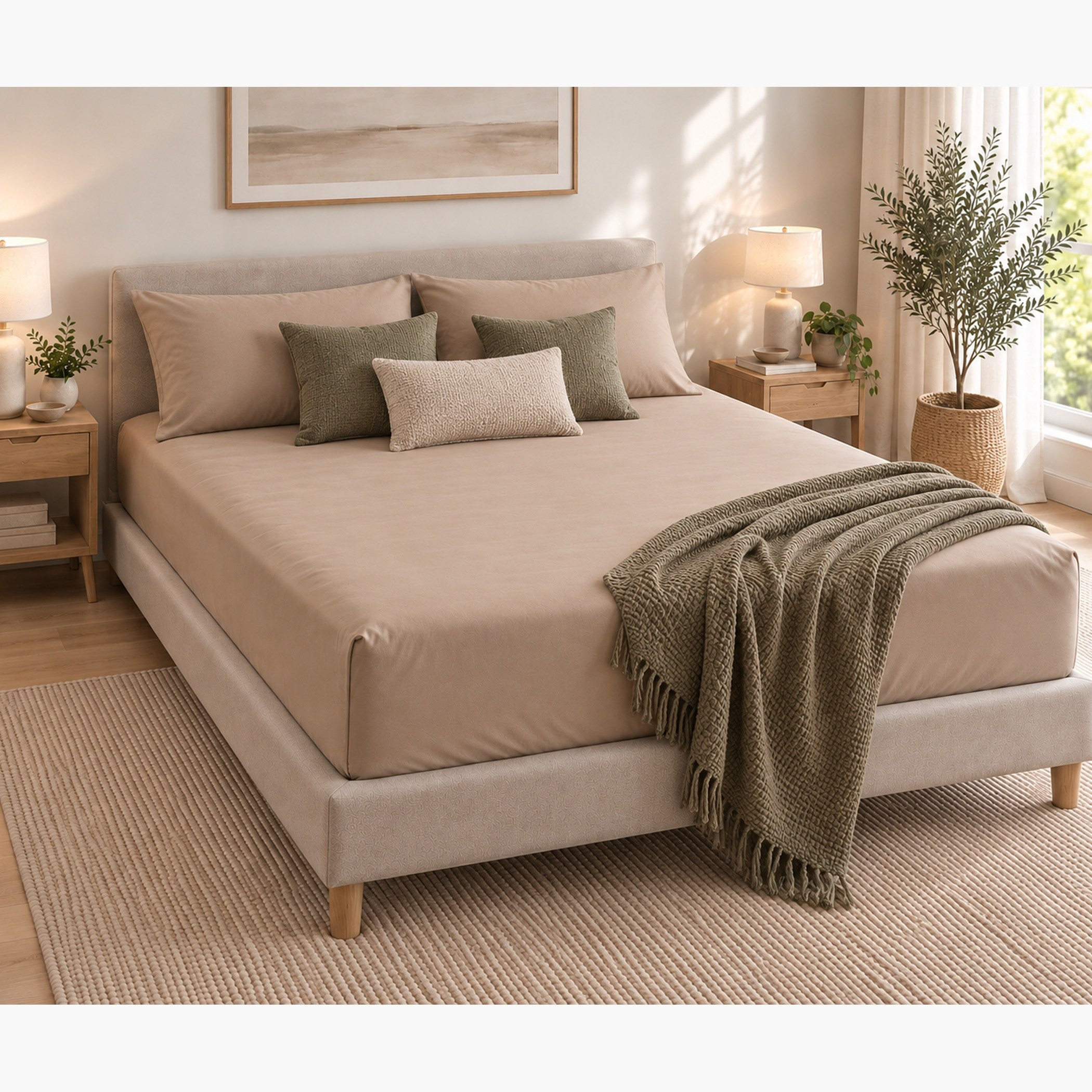 Ballina Solid Cotton Queen Fitted Sheet - 150x200+33 cm-hbxhomeware-bedding-fittedsheets-image-3