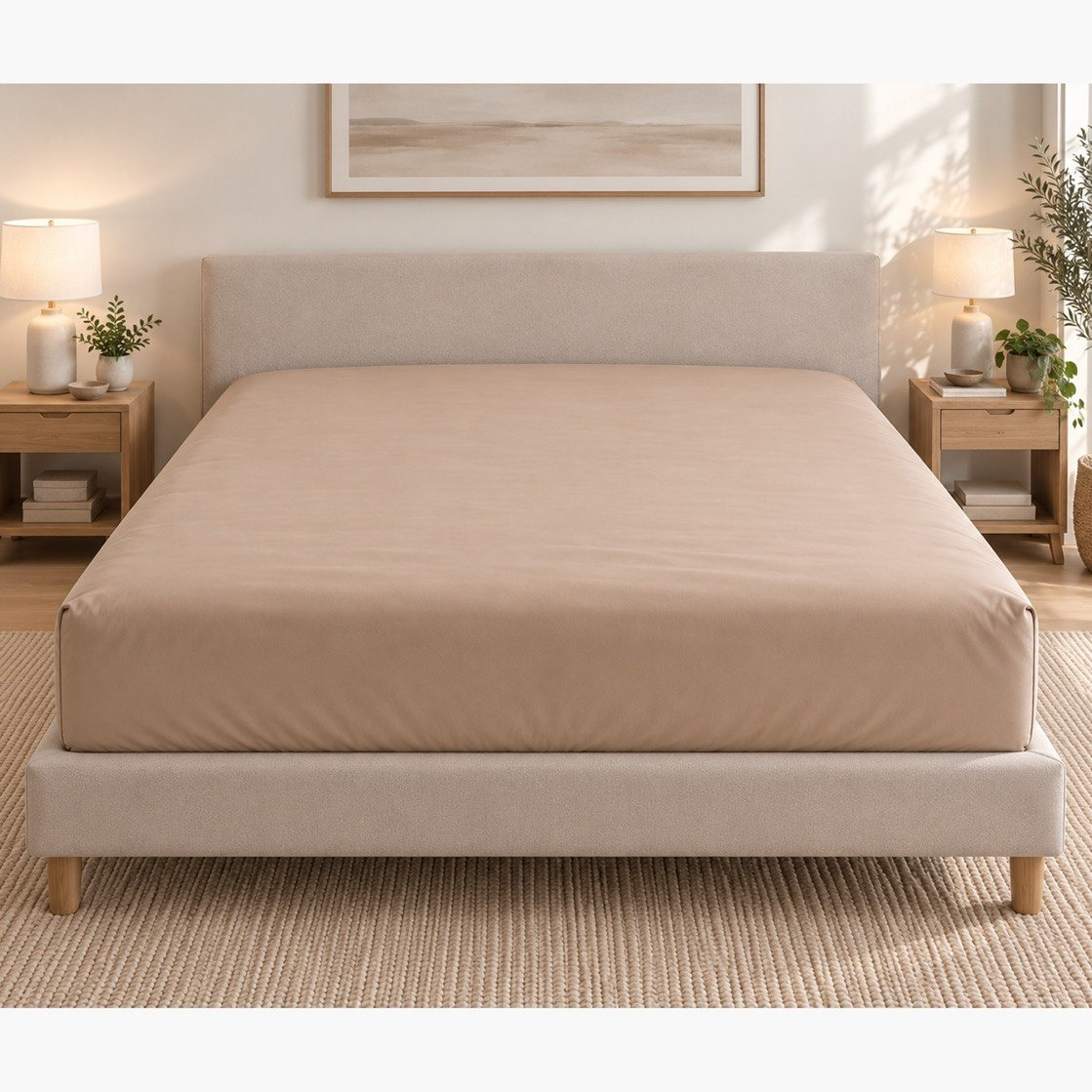 Ballina Solid Cotton Super King Fitted Sheet - 200x200+33 cm-hbxhomeware-bedding-fittedsheets-image-2
